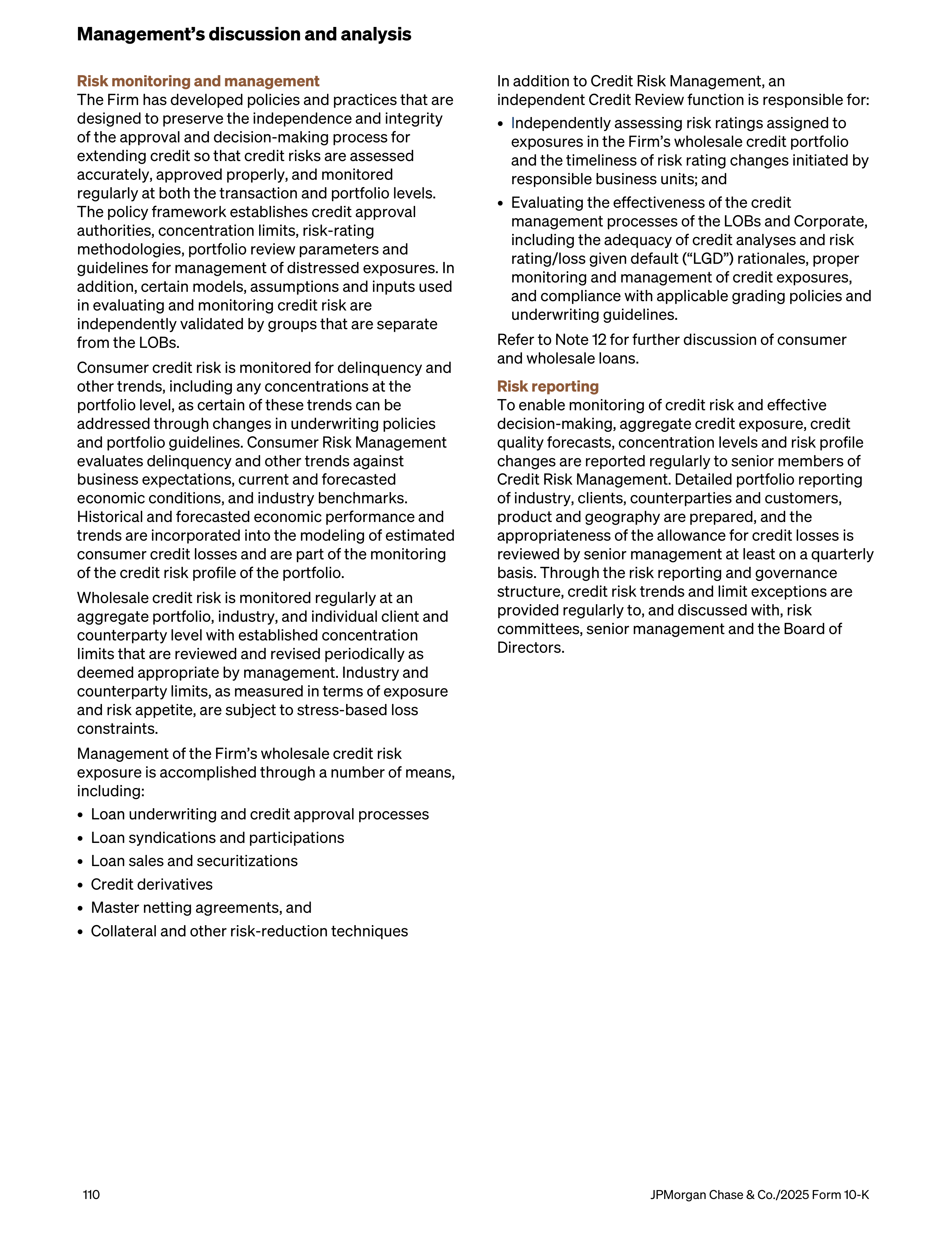 JPMorgan Chase Annual Report — page 142