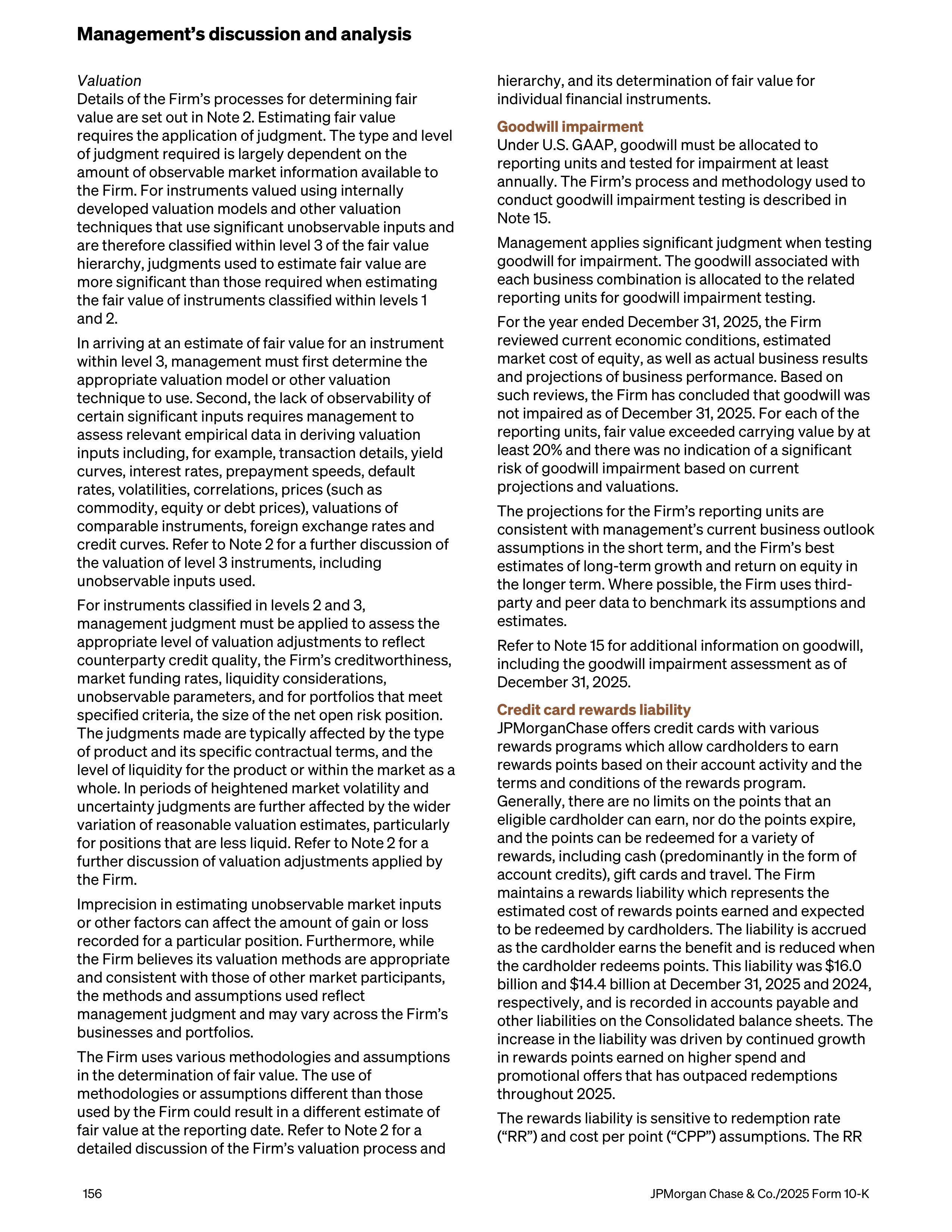JPMorgan Chase Annual Report — page 188