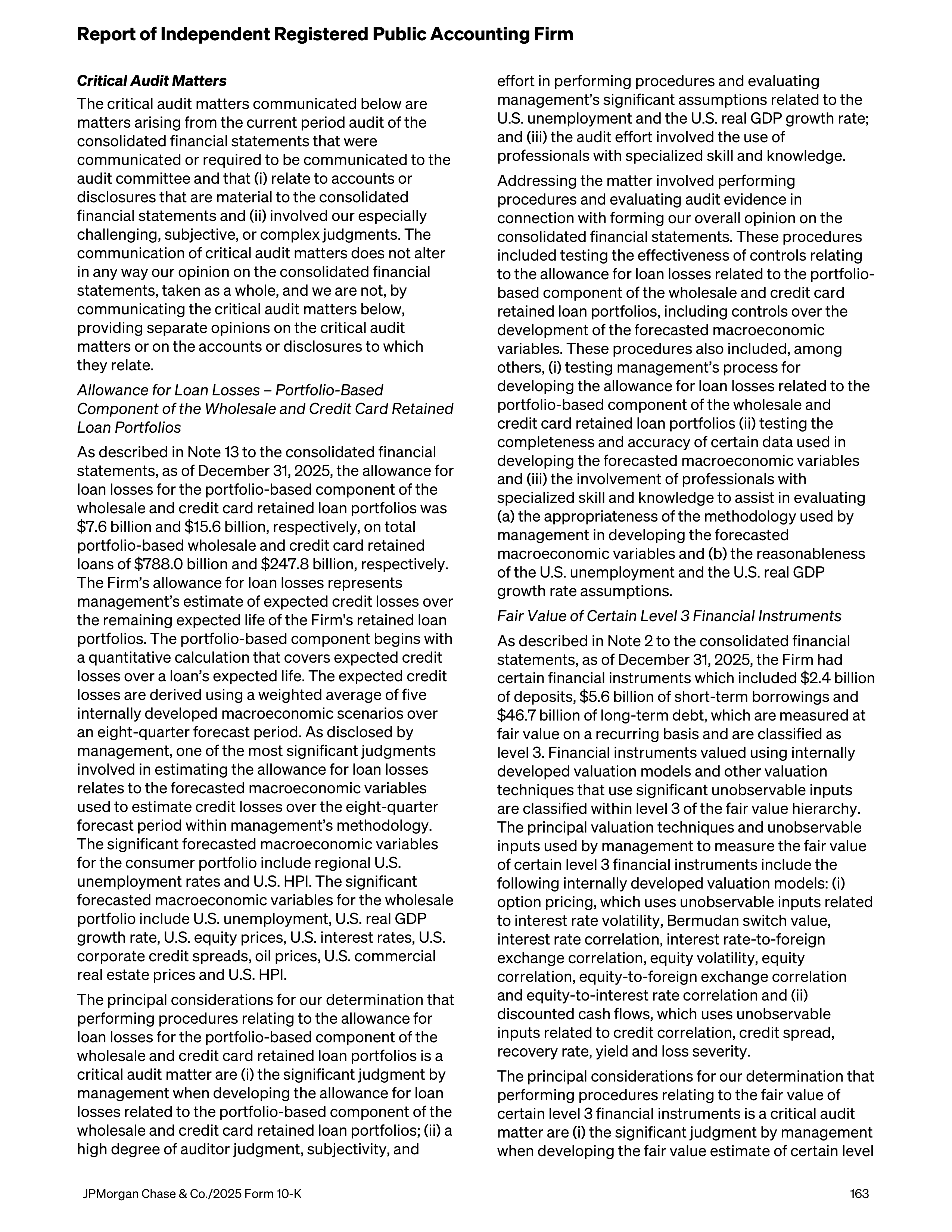 JPMorgan Chase Annual Report — page 195