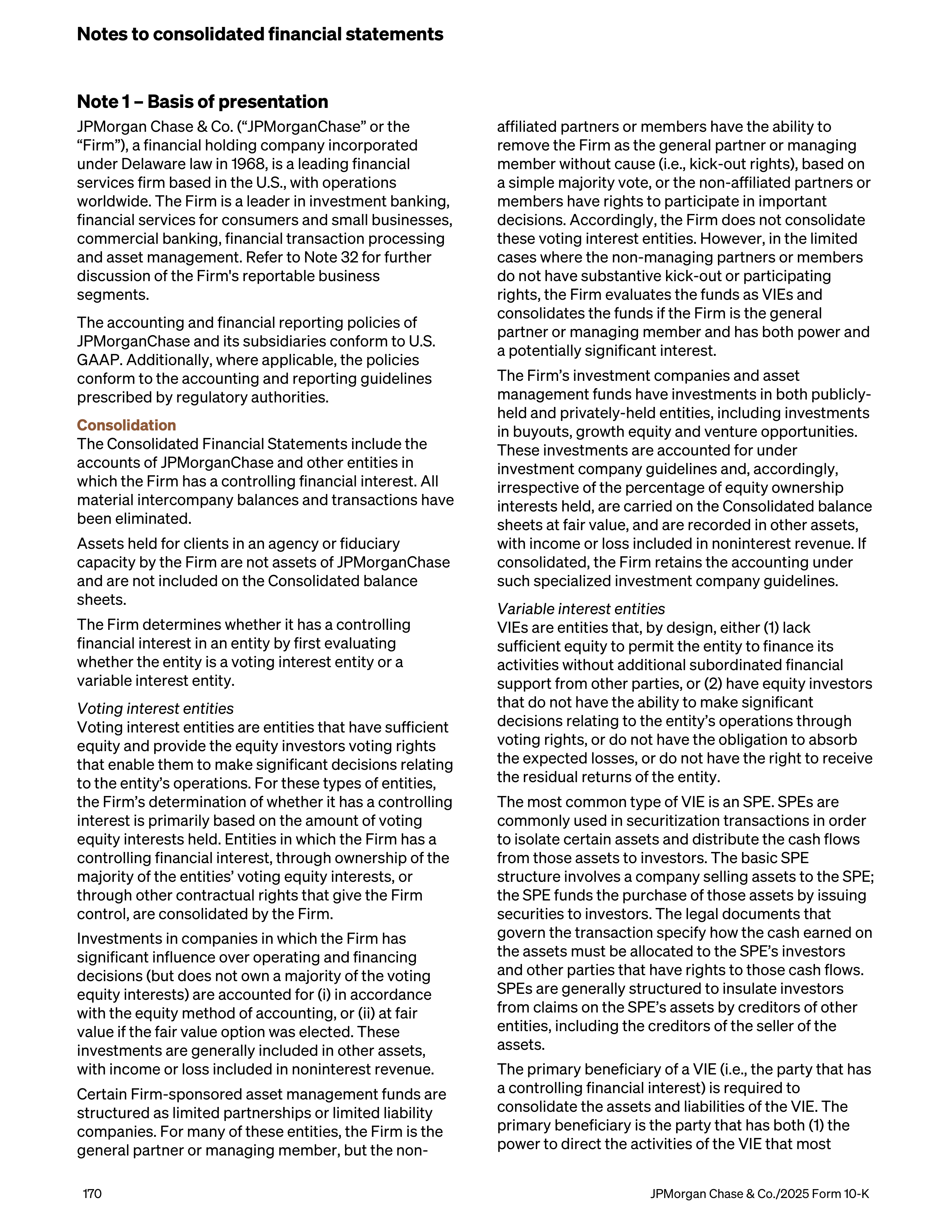 JPMorgan Chase Annual Report — page 202