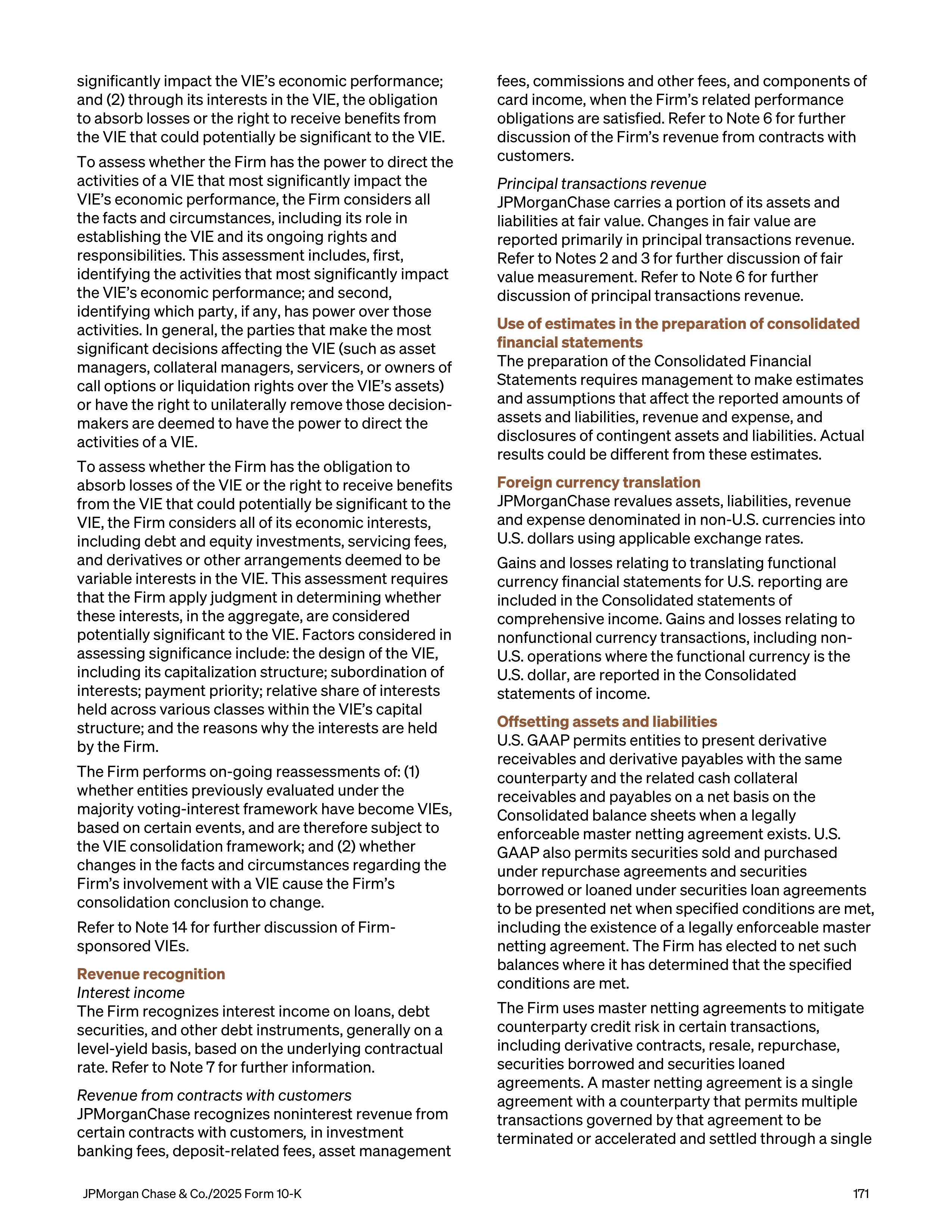JPMorgan Chase Annual Report — page 203