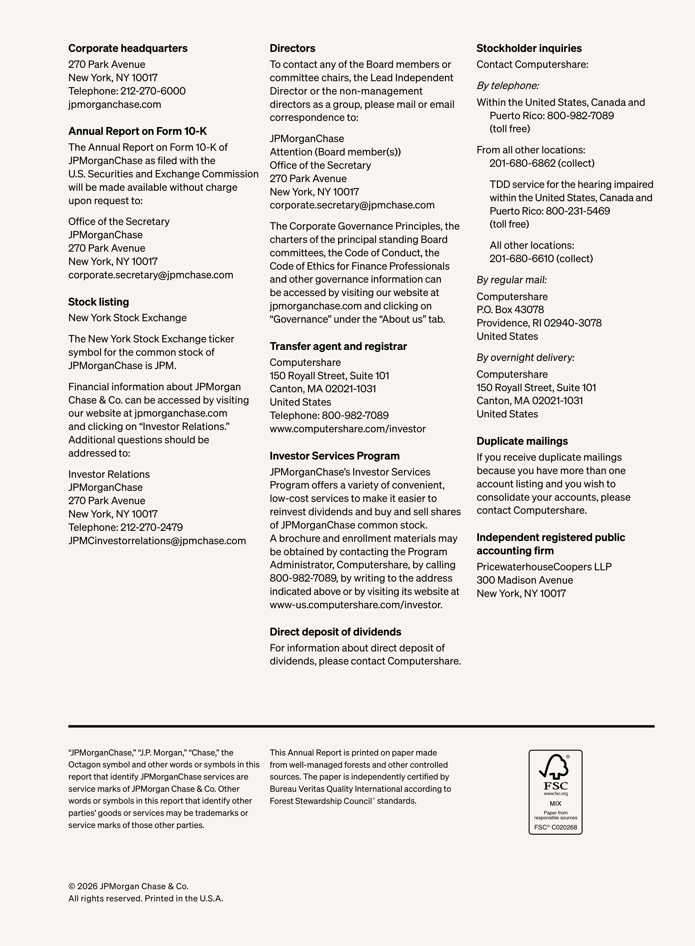 JPMorgan Chase Annual Report — page 363