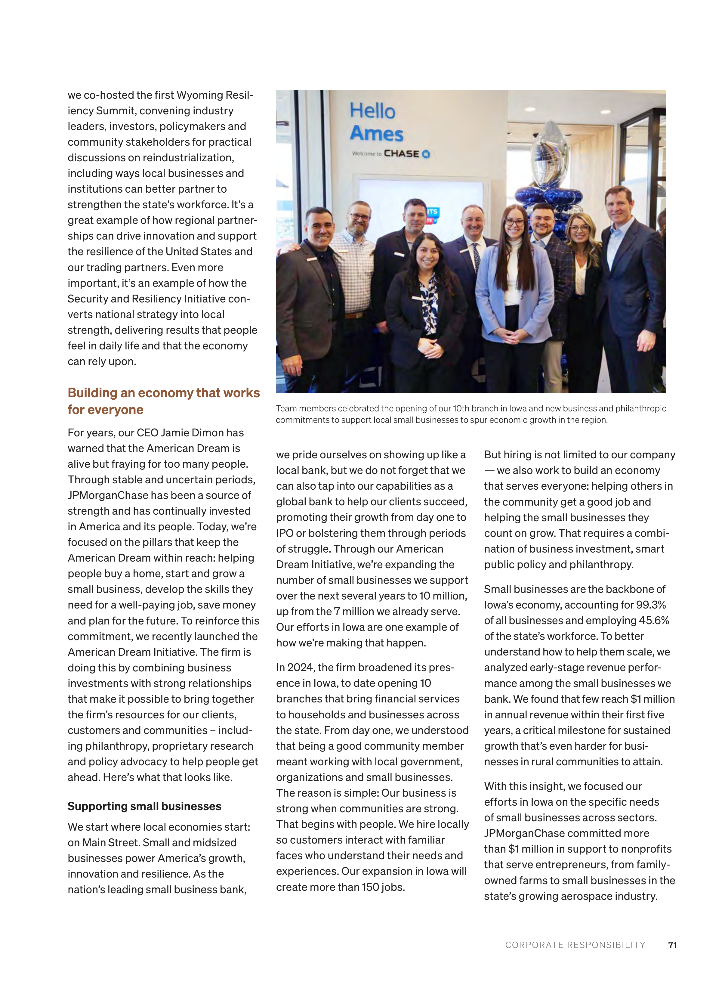 JPMorgan Chase Annual Report — page 73