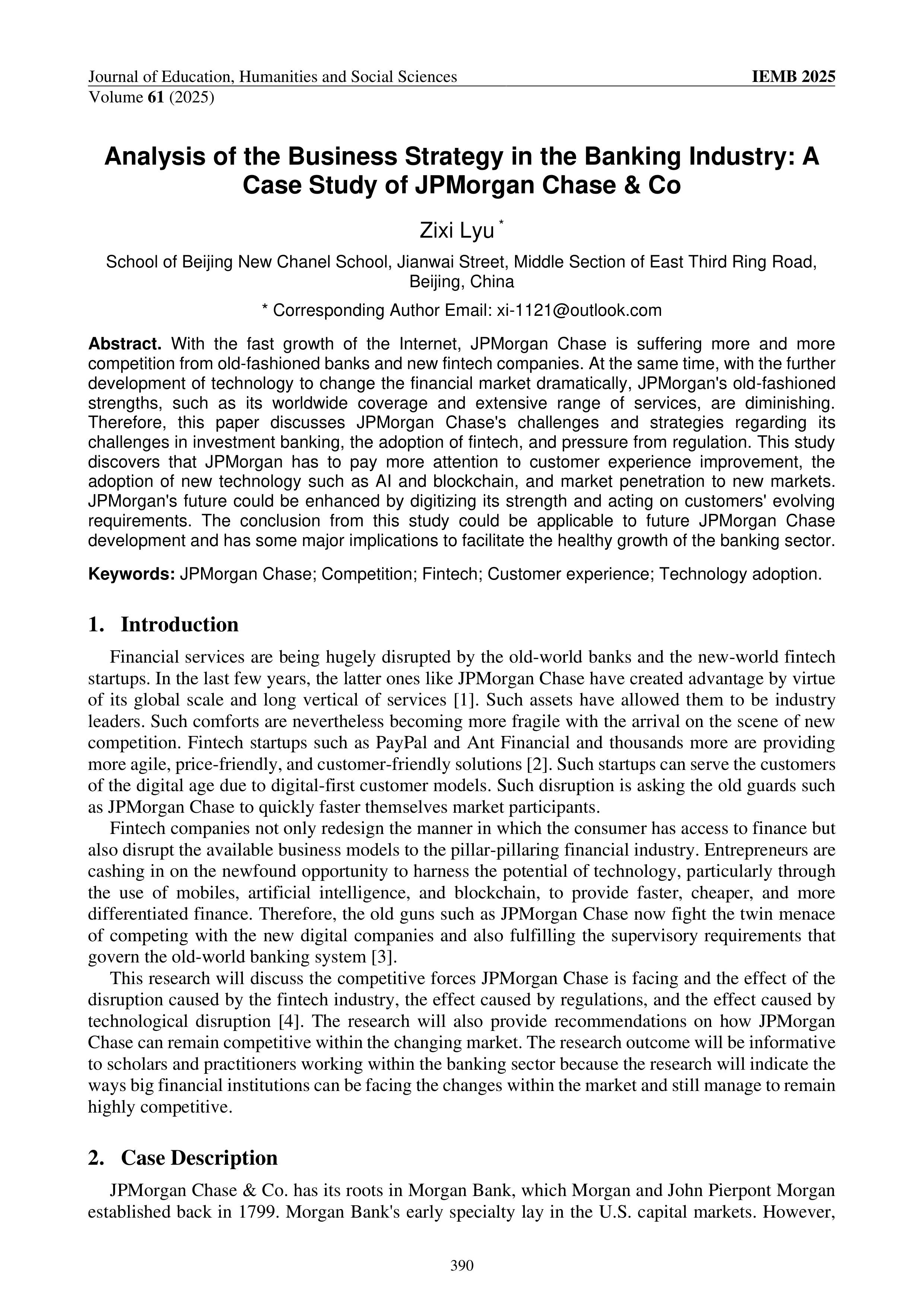 JP Morgan Chase Case Study — page 1