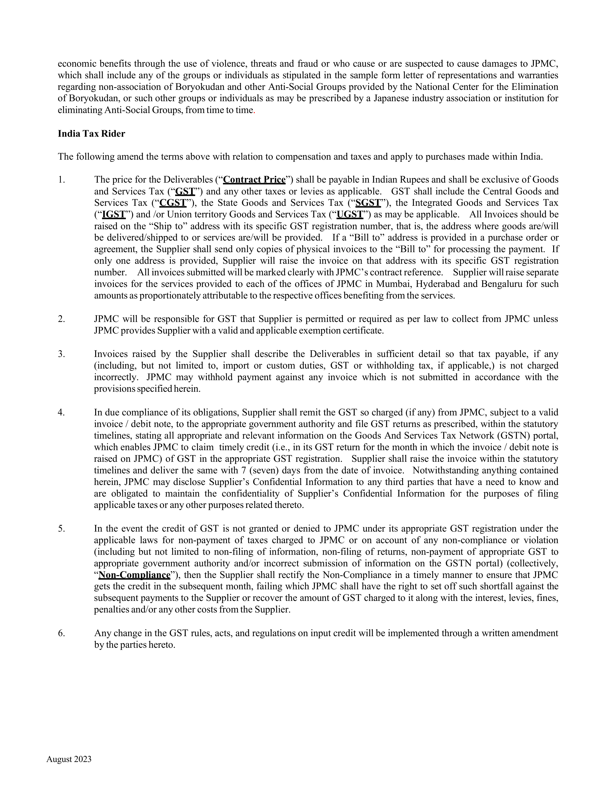JPMorgan Chase & Co Purchase Order — page 14