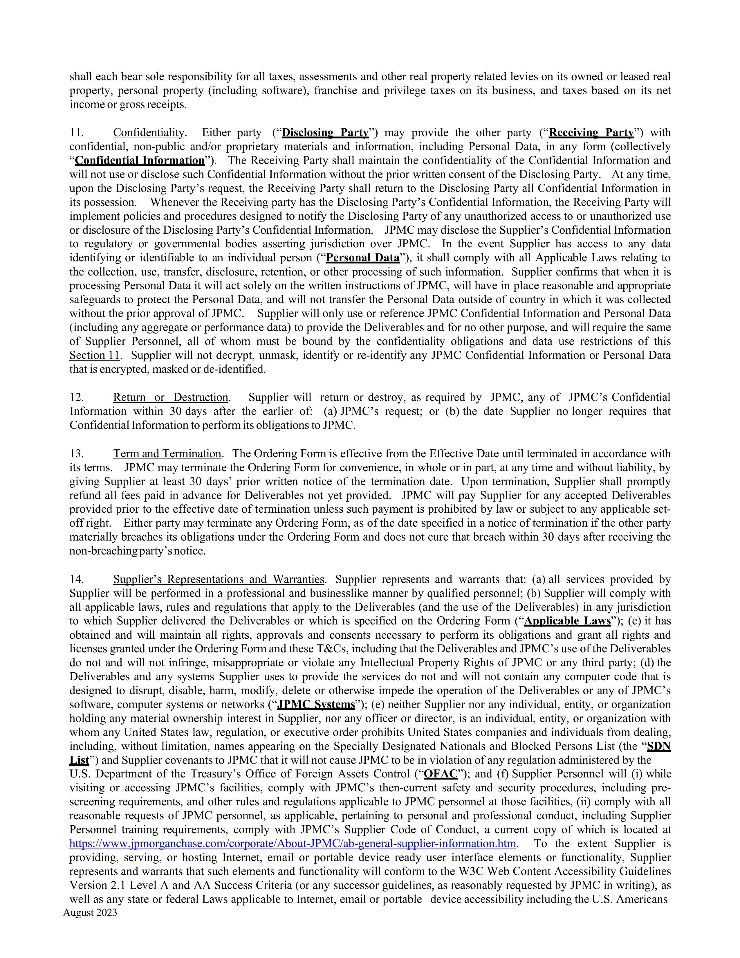 JPMorgan Chase & Co Purchase Order — page 2