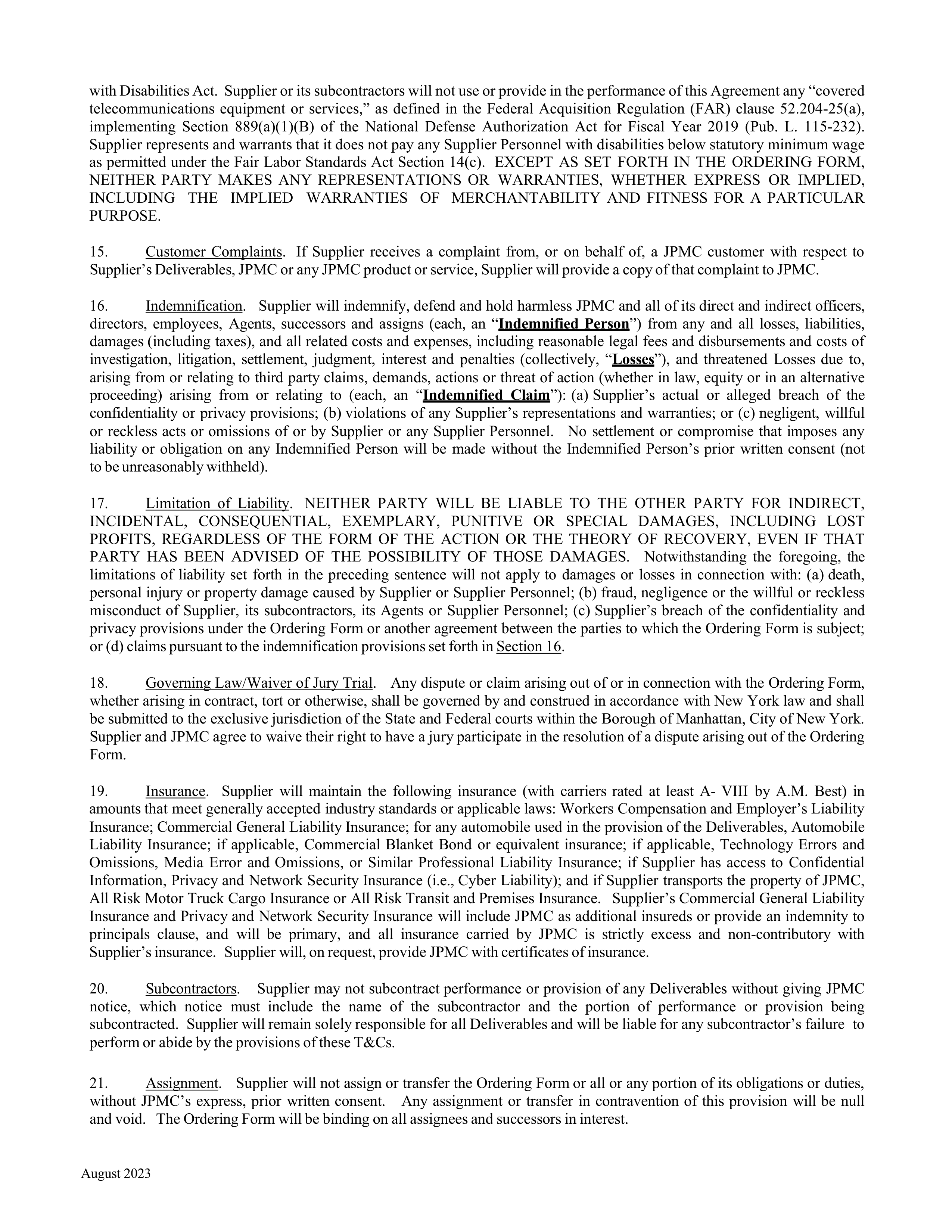 JPMorgan Chase & Co Purchase Order — page 3