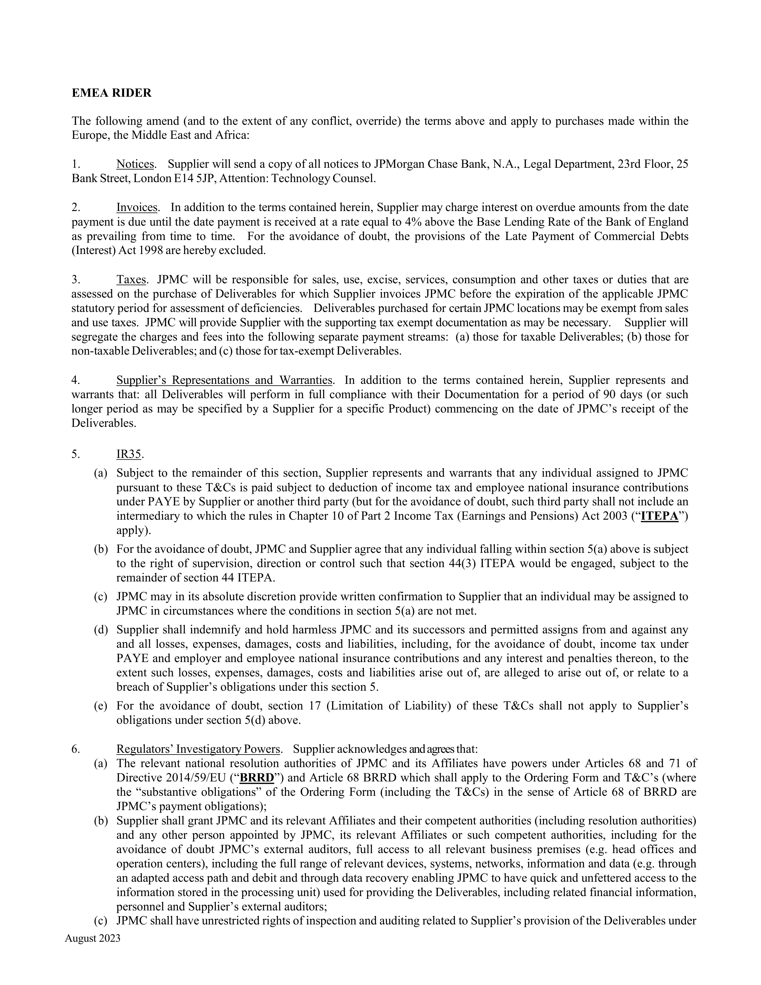 JPMorgan Chase & Co Purchase Order — page 8