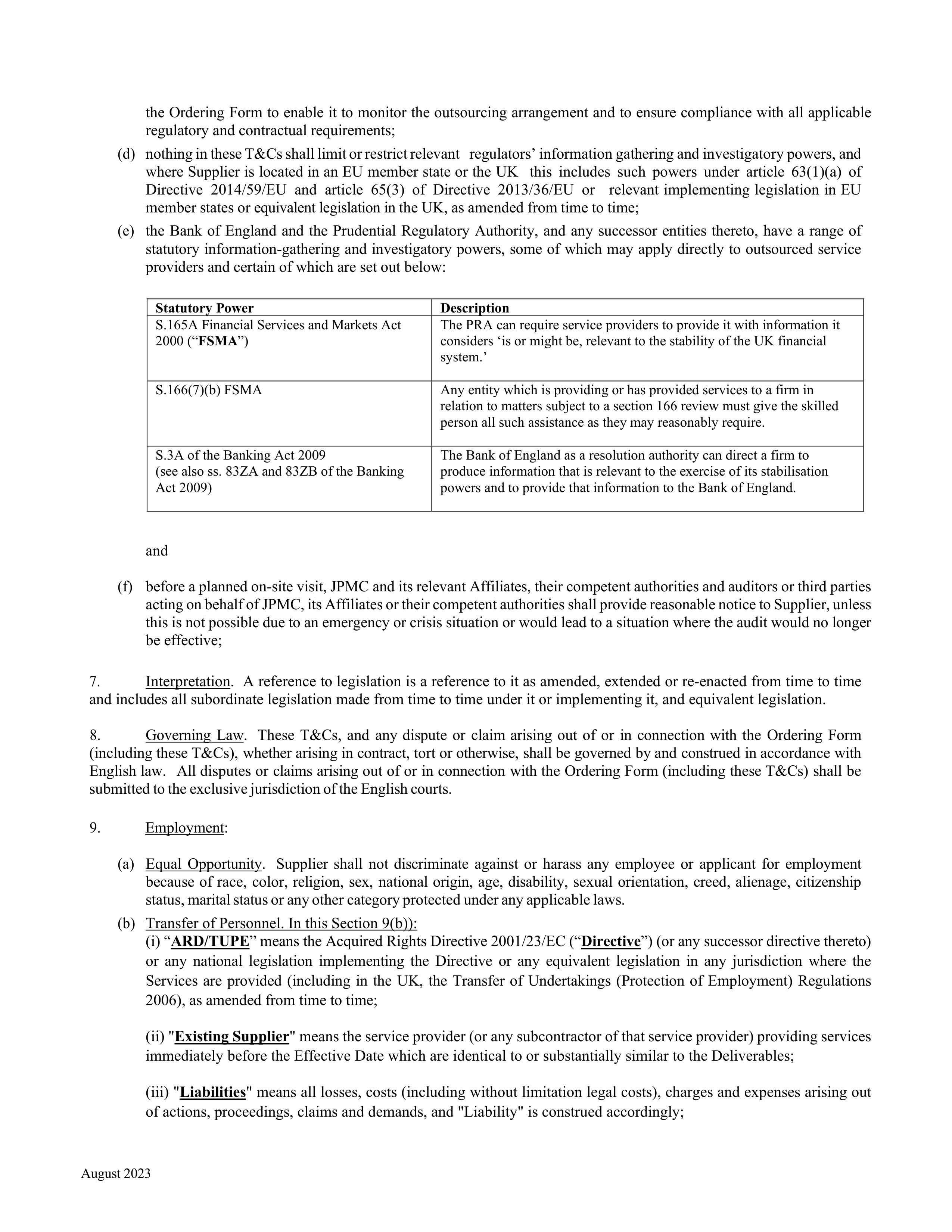 JPMorgan Chase & Co Purchase Order — page 9