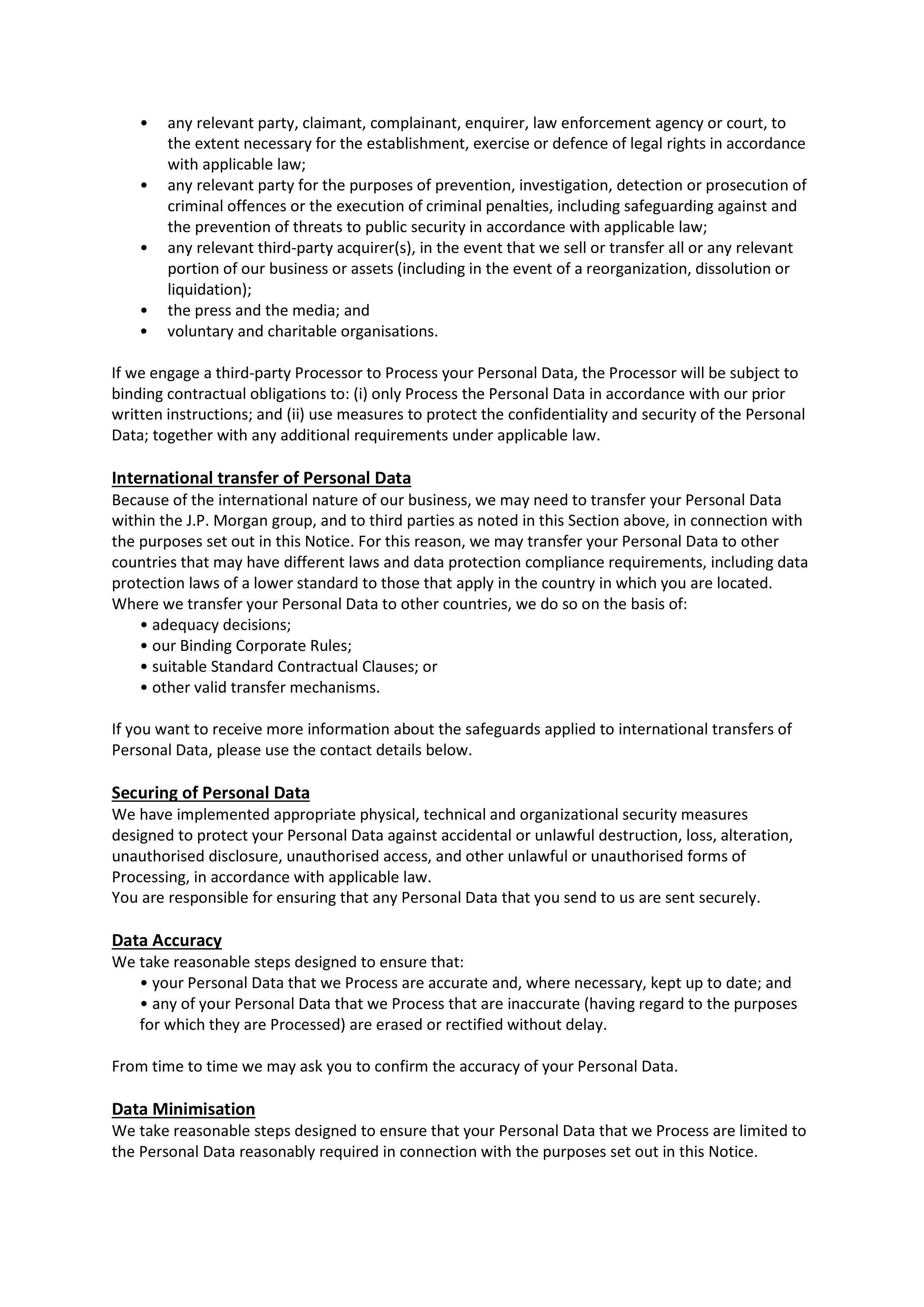 JPMorgan Chase Contingent Worker Privacy Notice — page 8