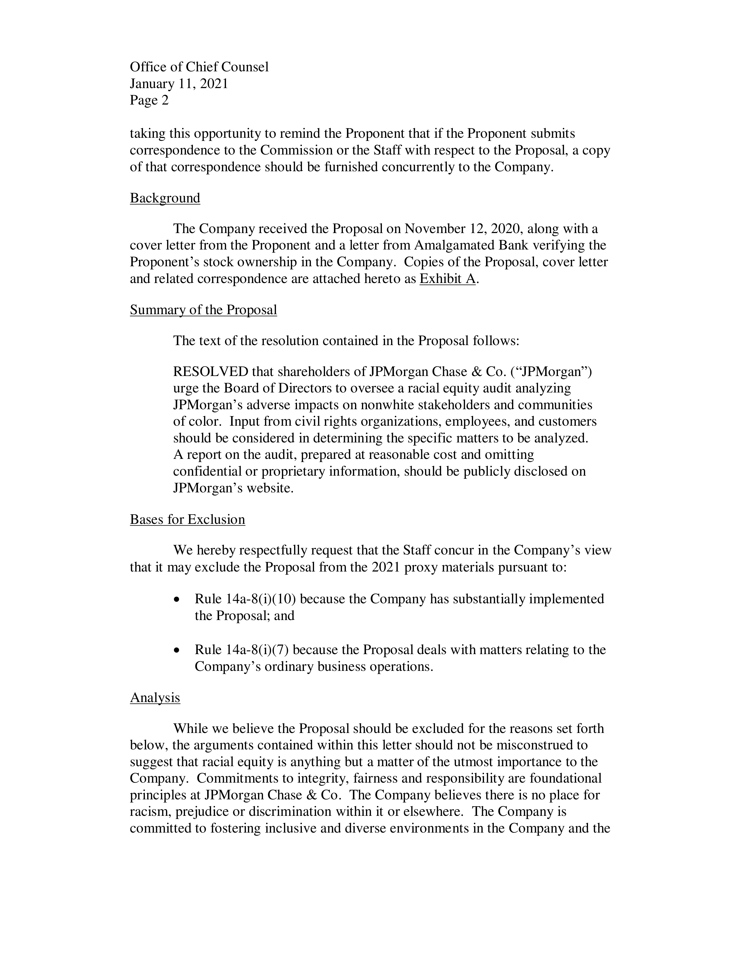 JPMorgan Chase Proposal  — page 2