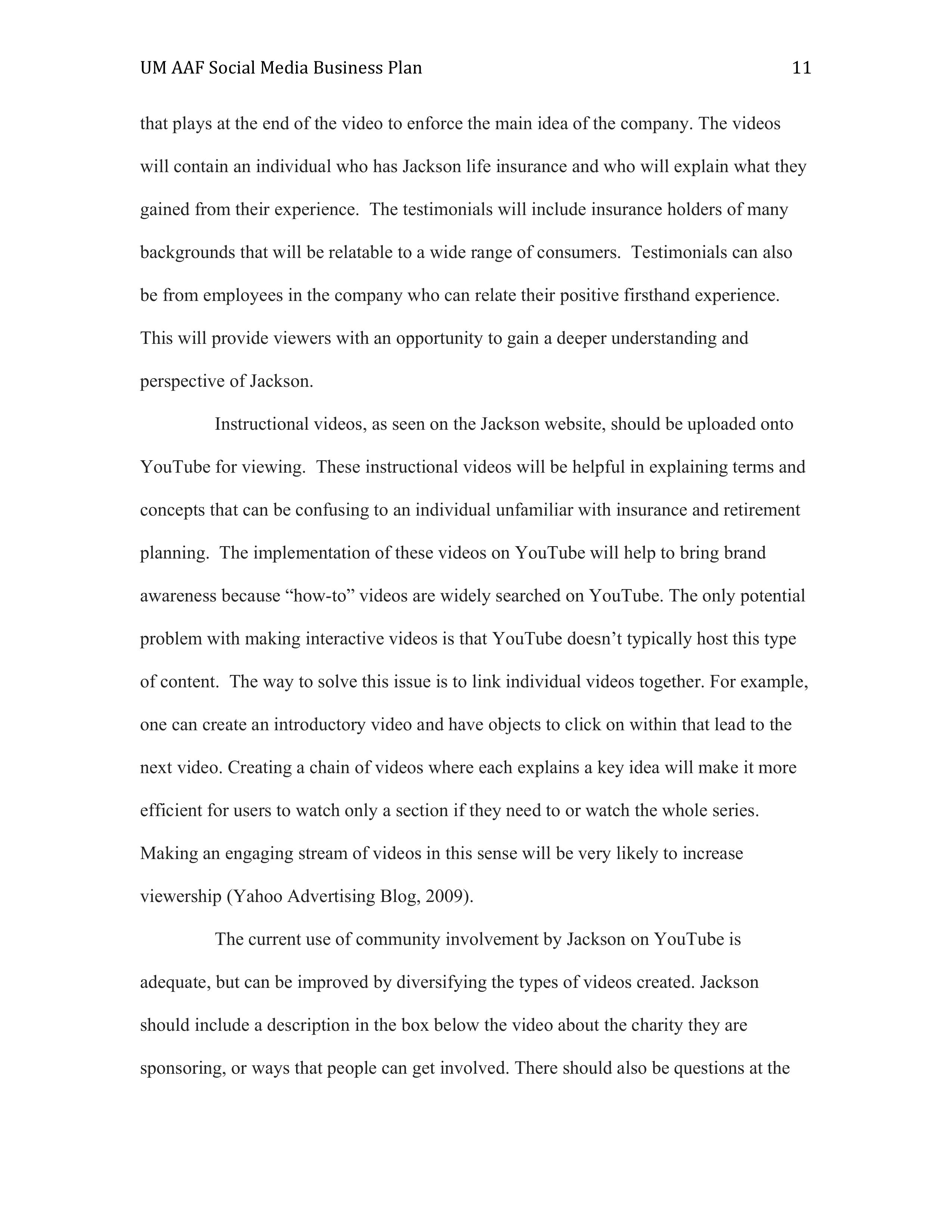 Jackson Business plan  — page 11