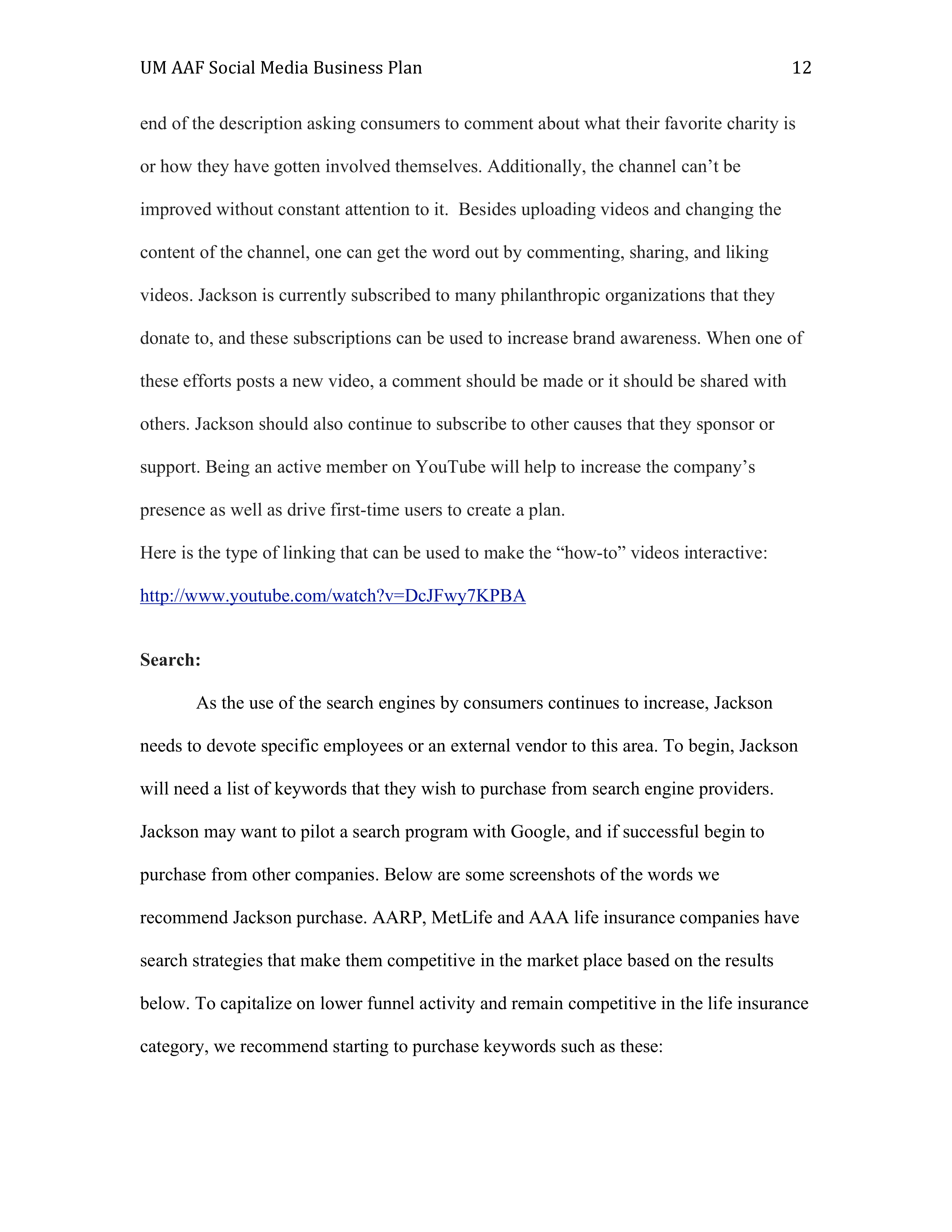 Jackson Business plan  — page 12