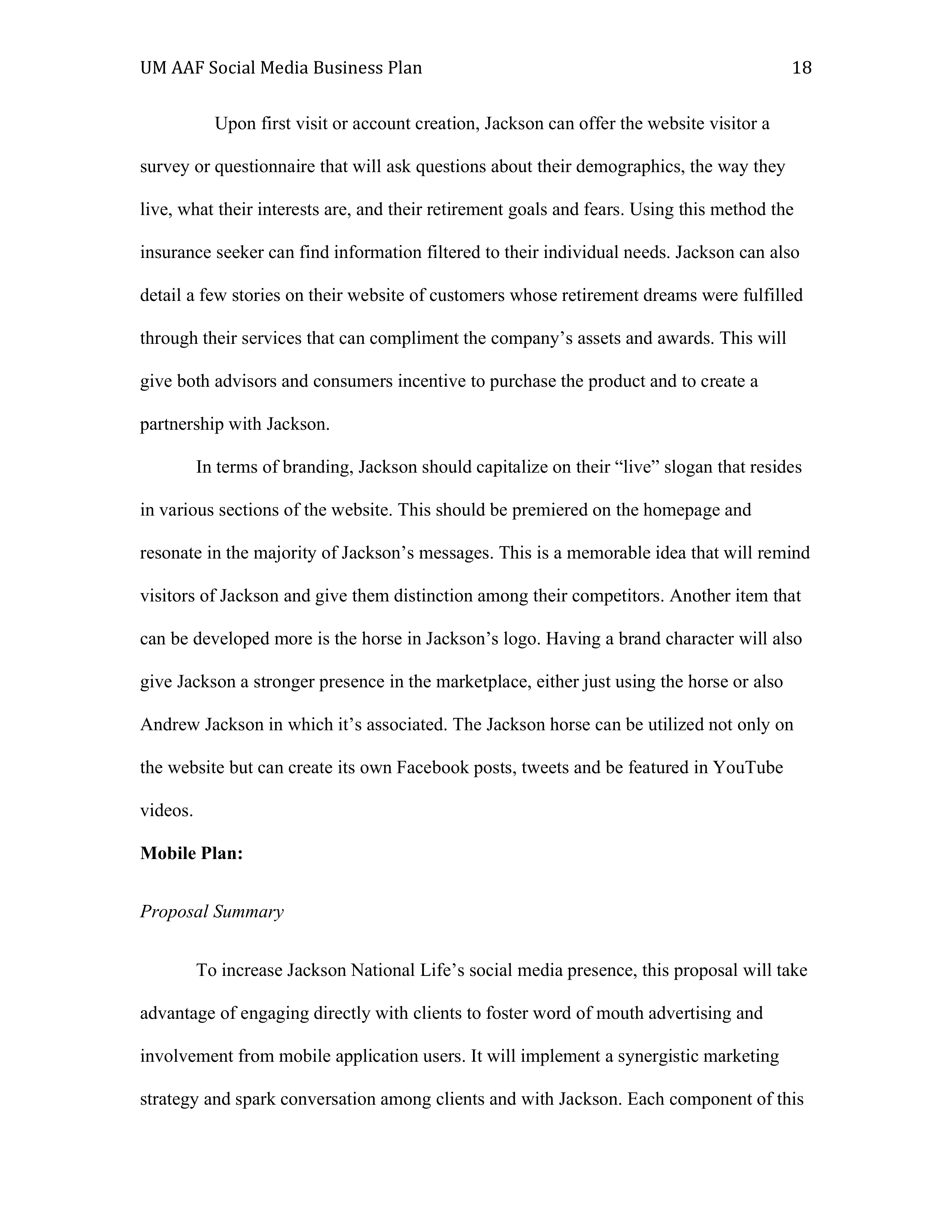 Jackson Business plan  — page 18