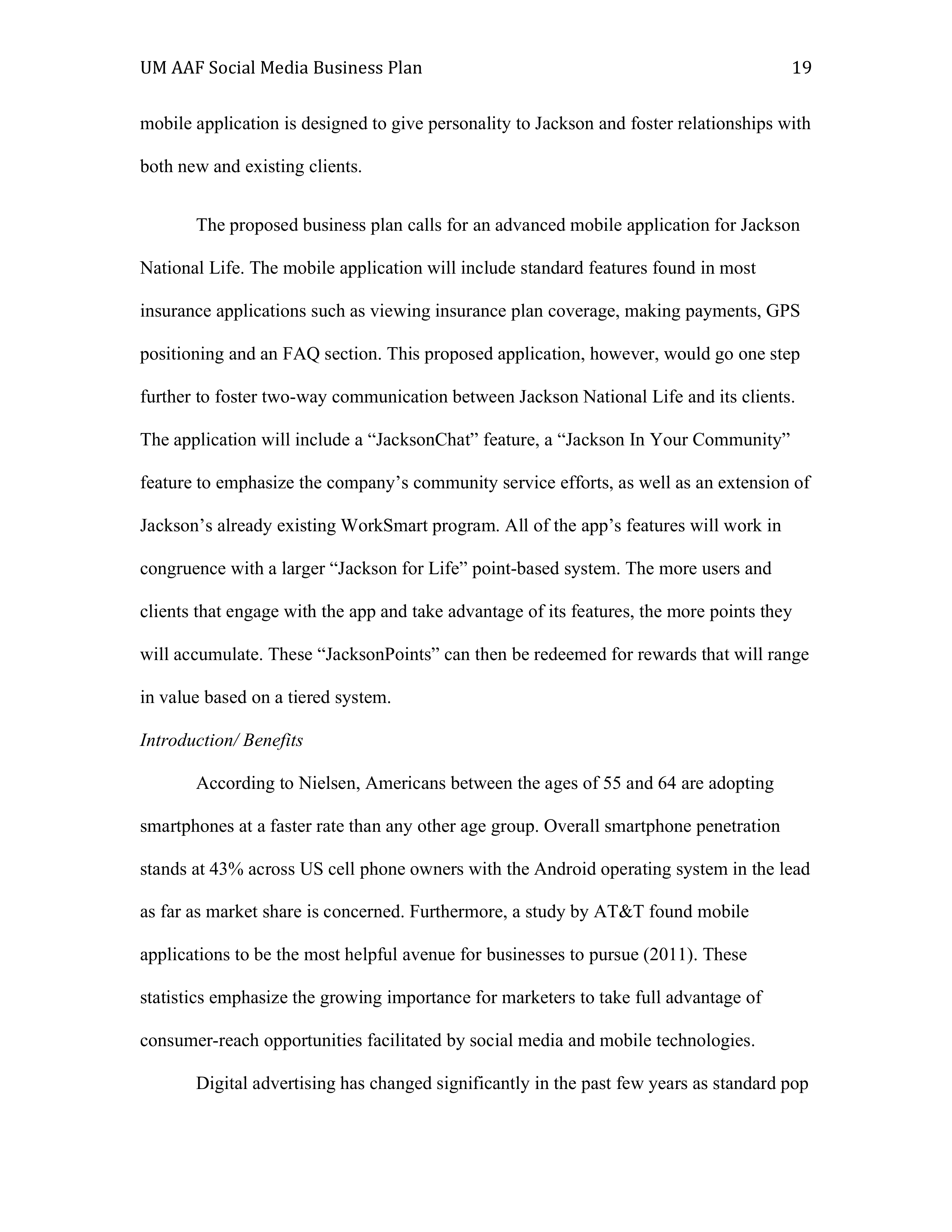 Jackson Business plan  — page 19