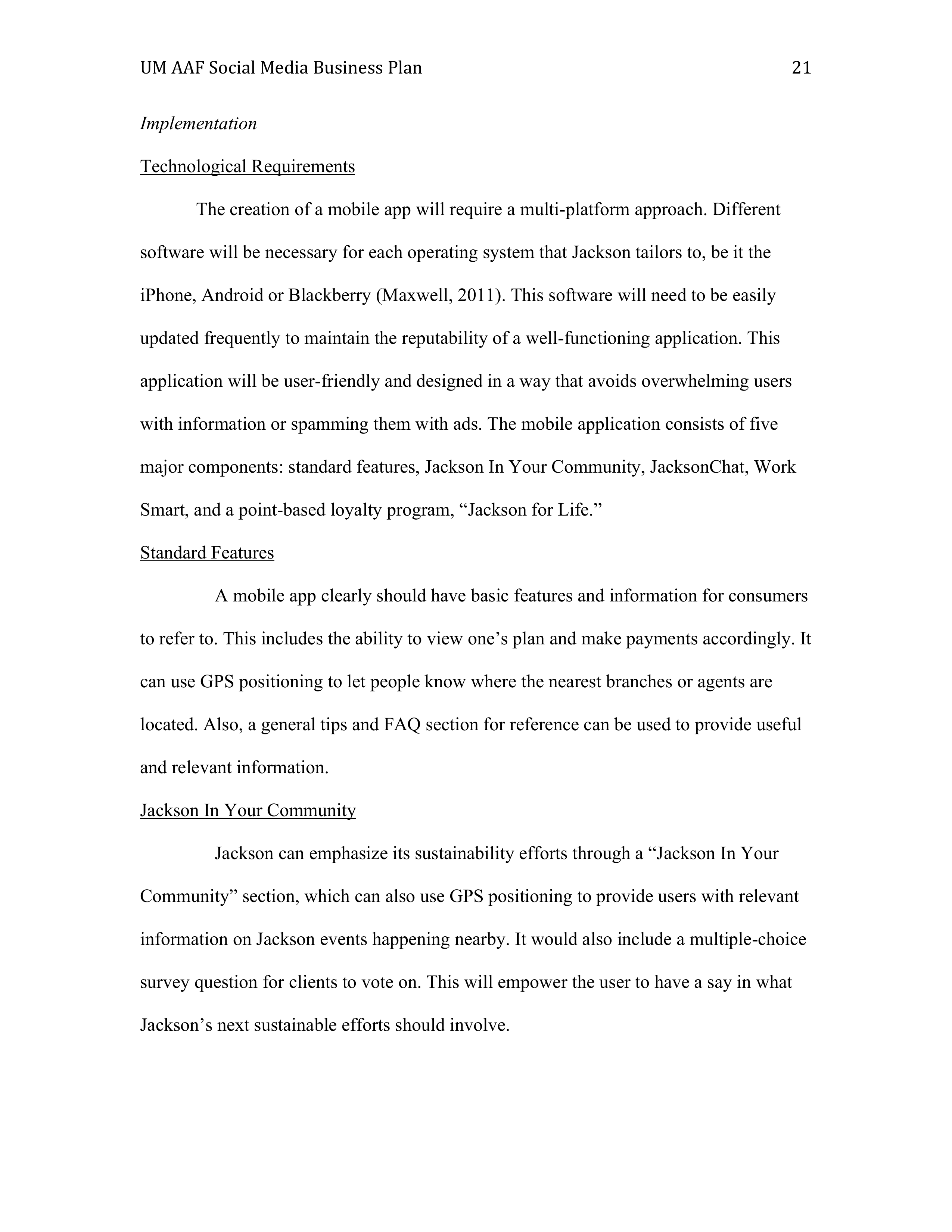 Jackson Business plan  — page 21