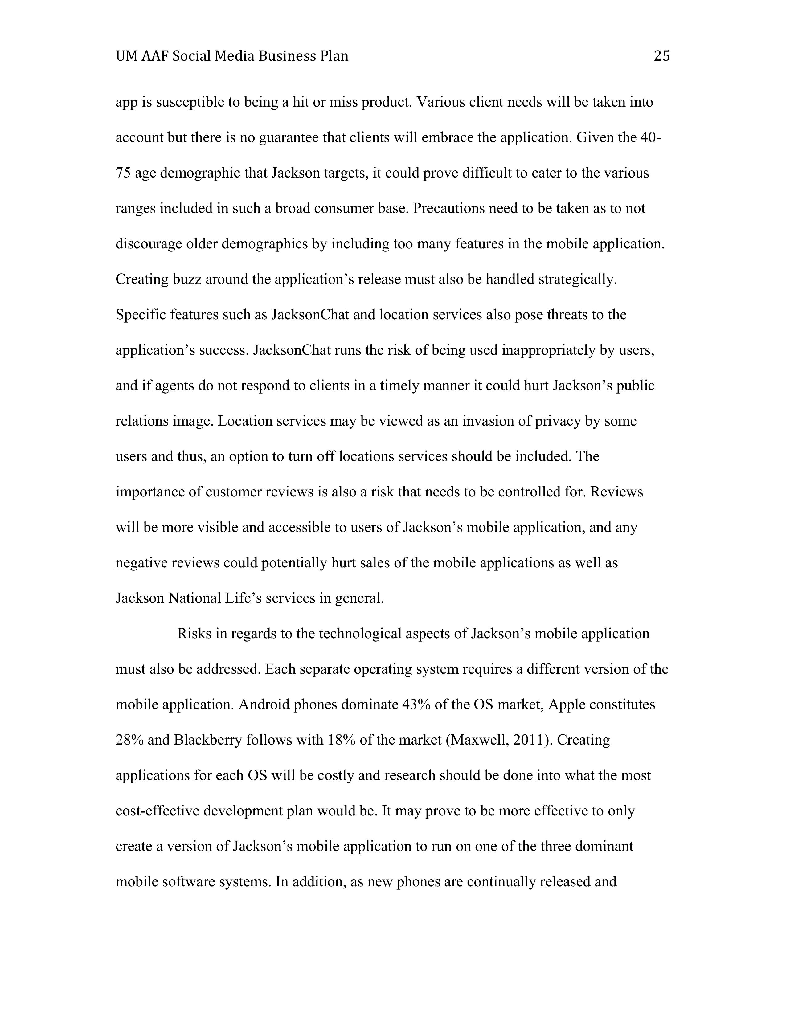 Jackson Business plan  — page 25