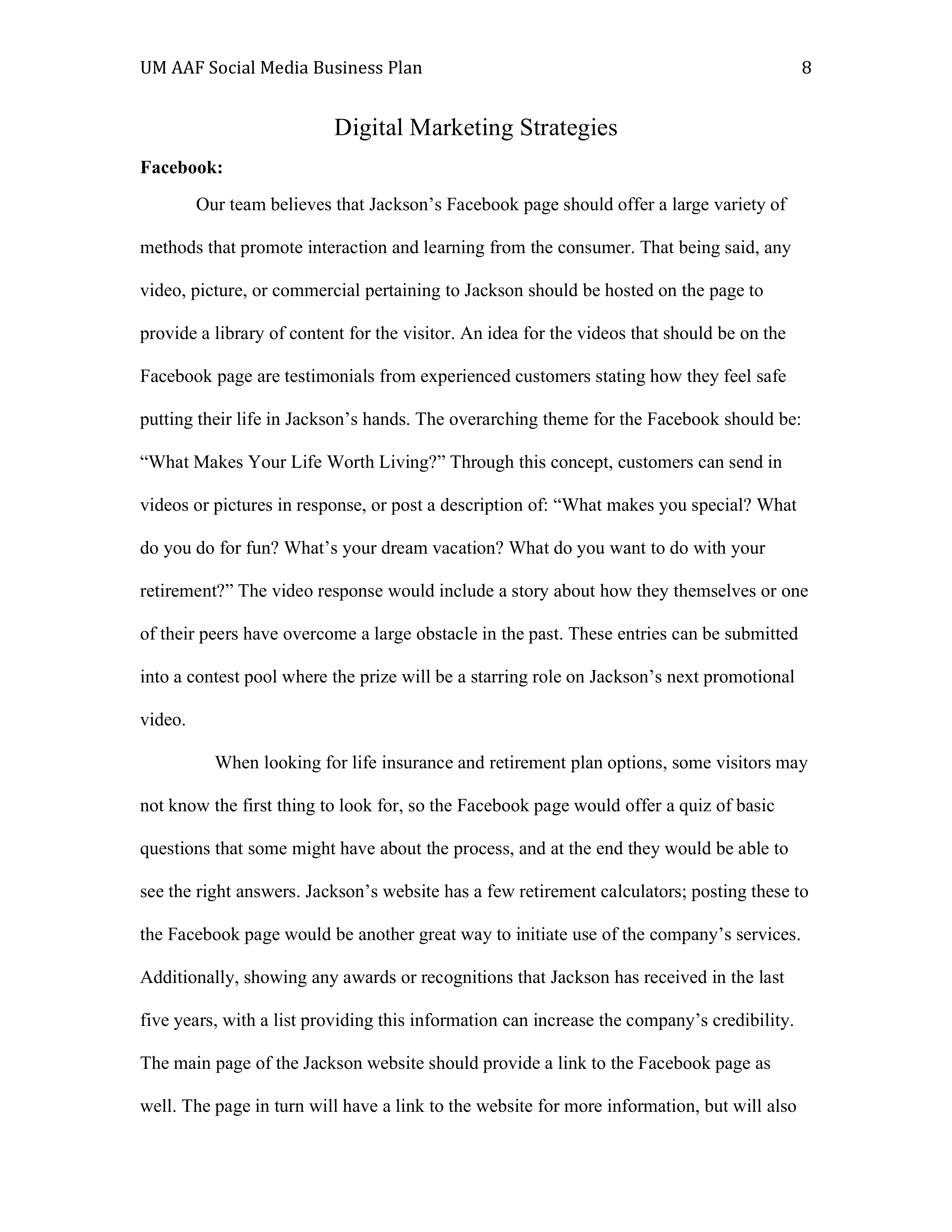 Jackson Business plan  — page 8