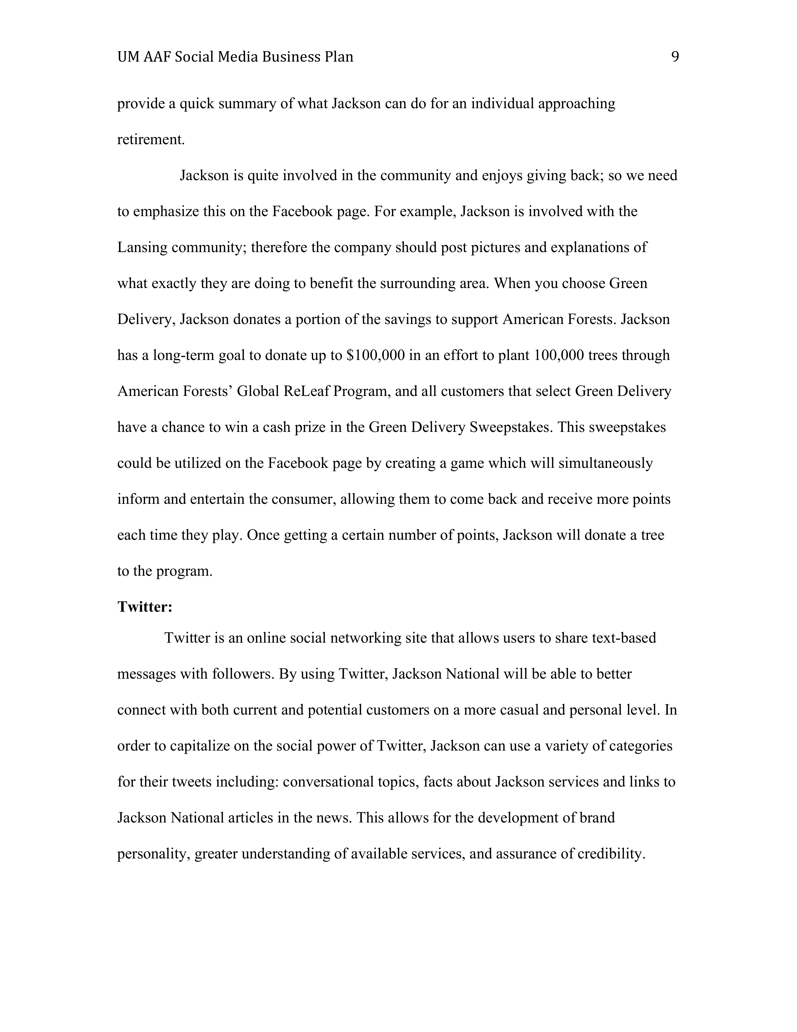 Jackson Business plan  — page 9