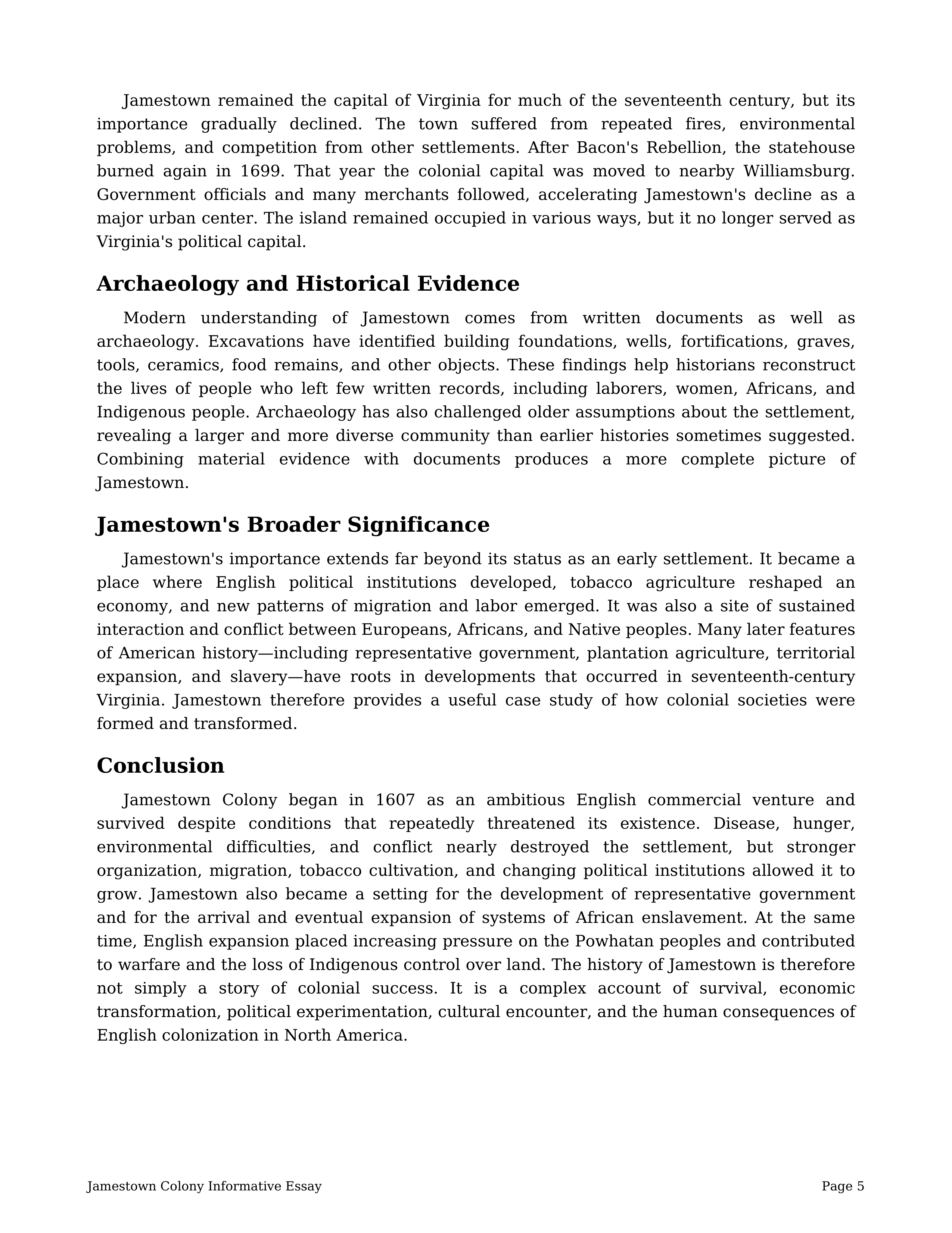 Jamestown Colony Informative Essay — page 5