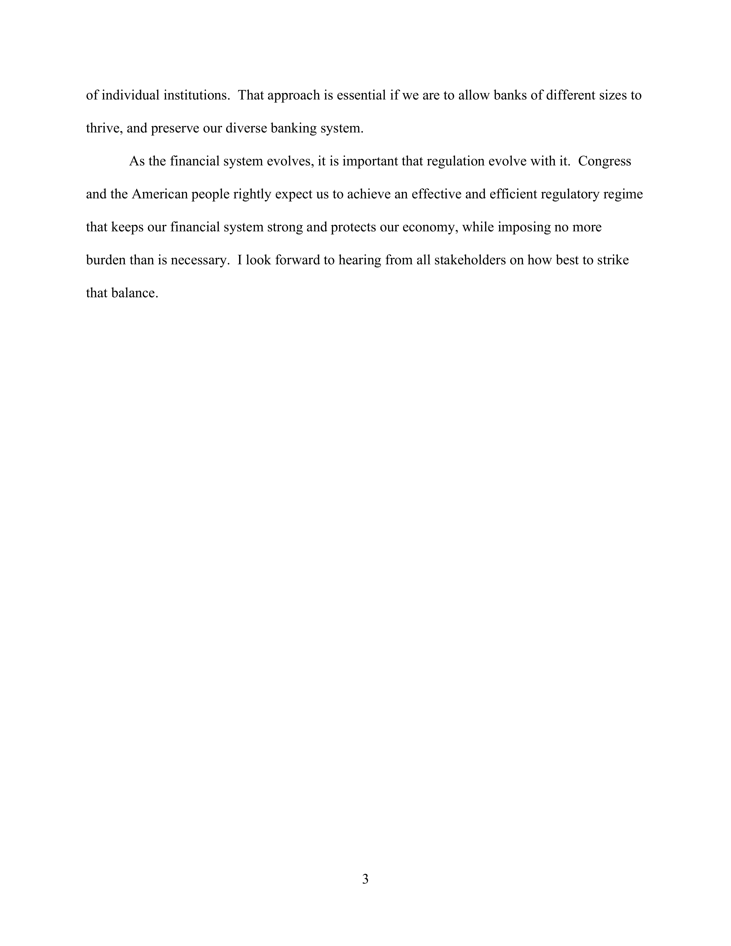 Jerome H. Powell Banking Opening Statement — page 3