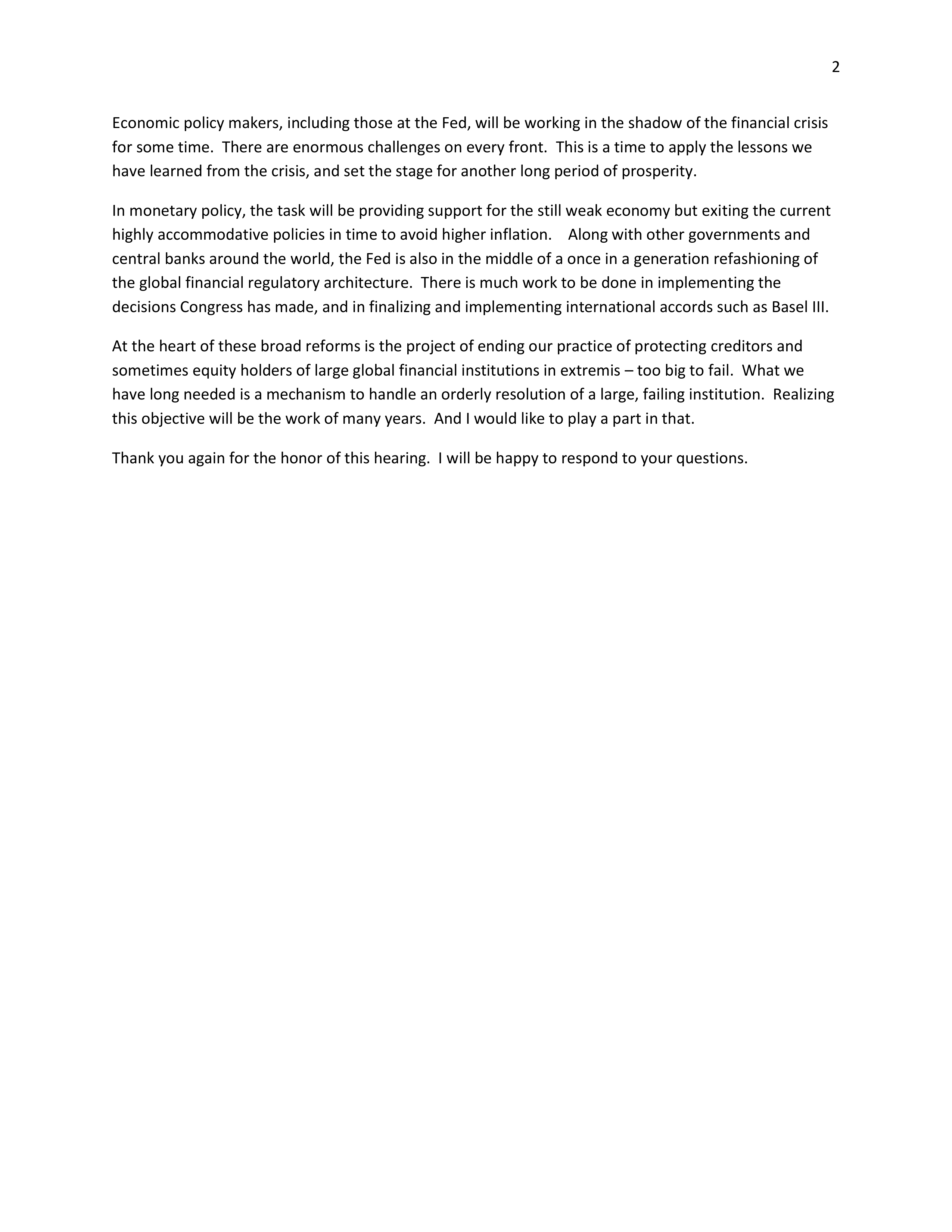 Jerome H. Powell Fed Nomination Opening Statement — page 2