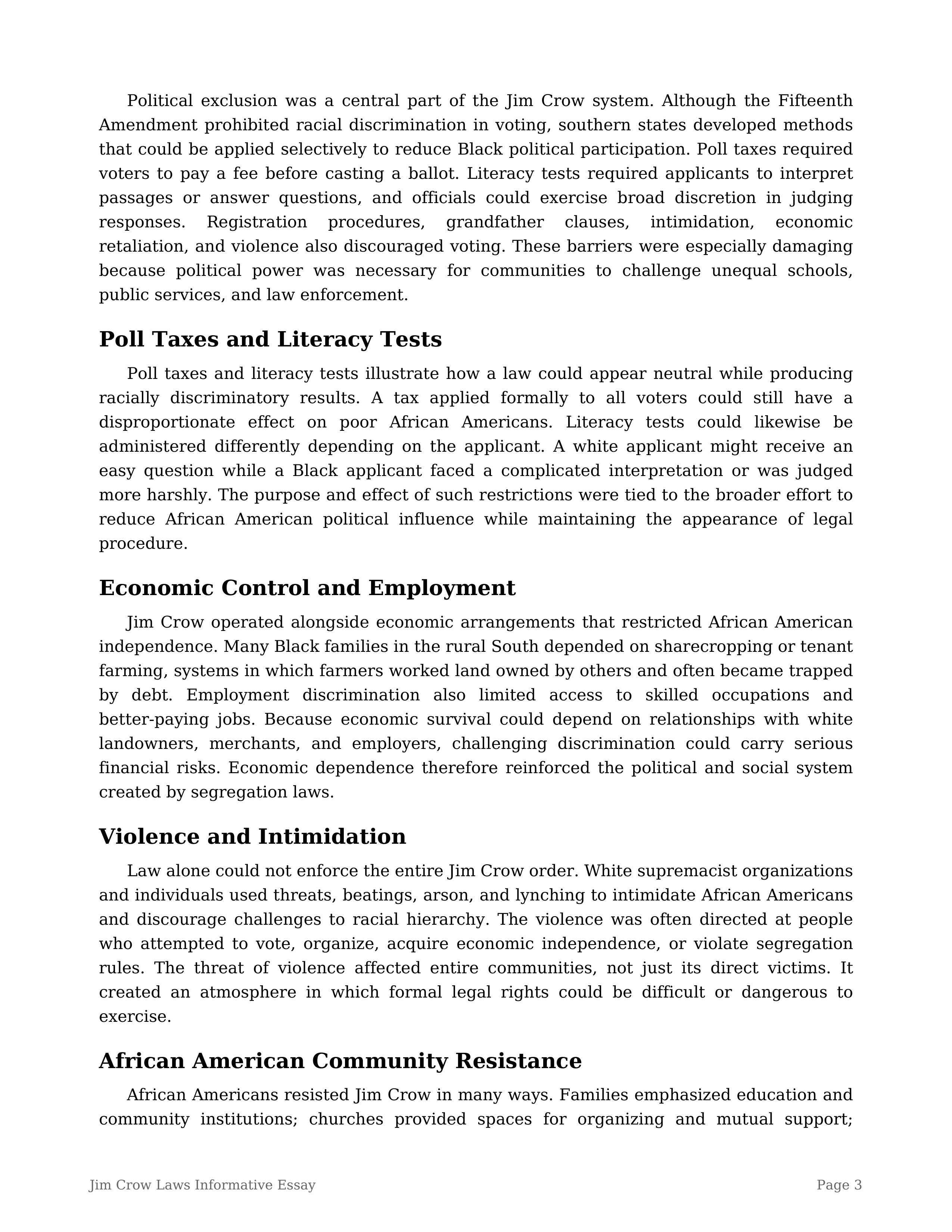 Jim Crow Laws Informative Essay — page 3