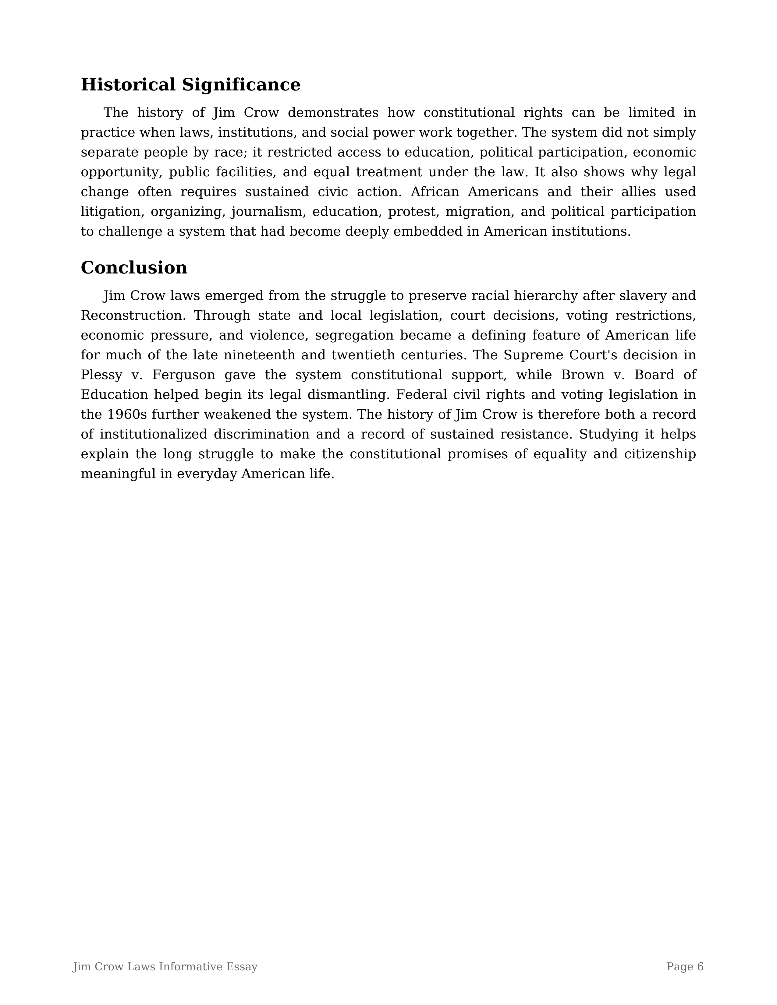 Jim Crow Laws Informative Essay — page 6