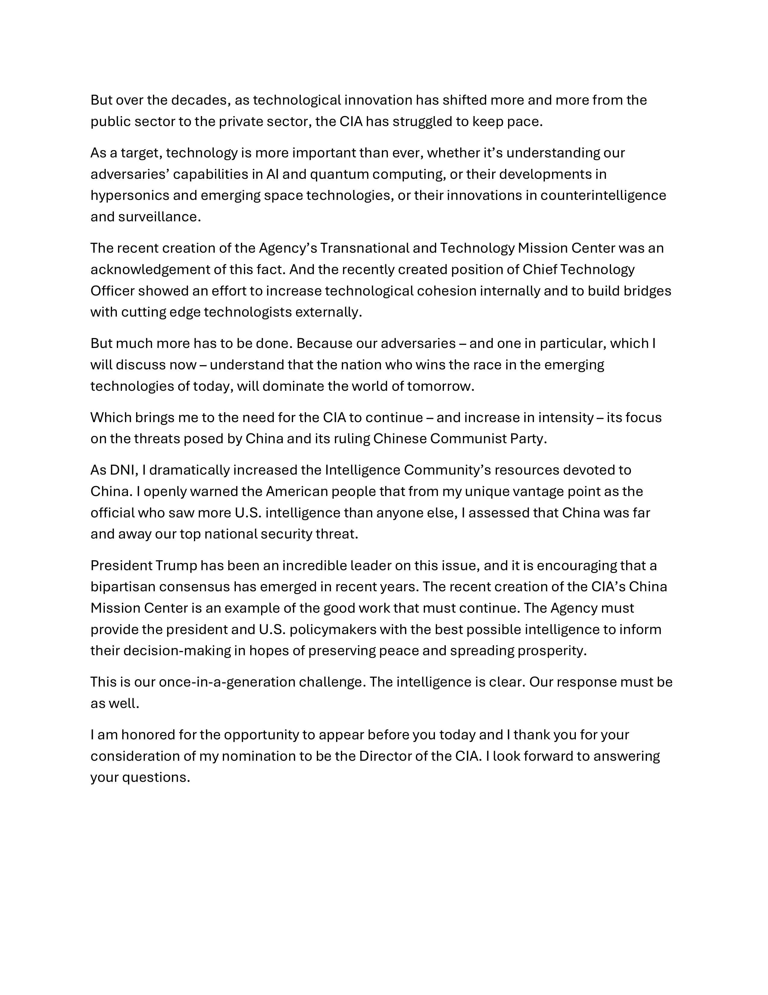John Ratcliffe CIA Opening Statement — page 4