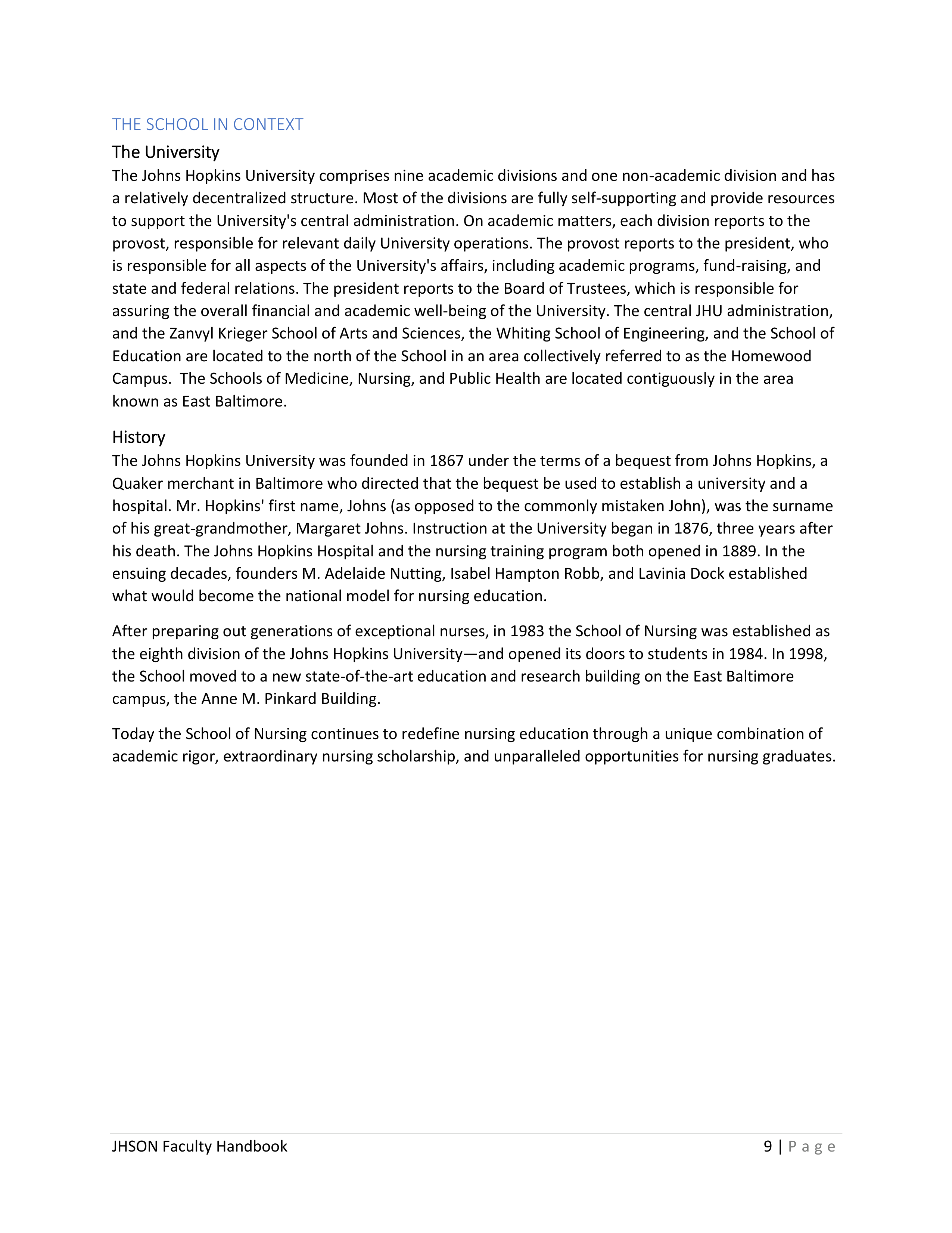 Johns Hopkins University Faculty Handbook — page 10