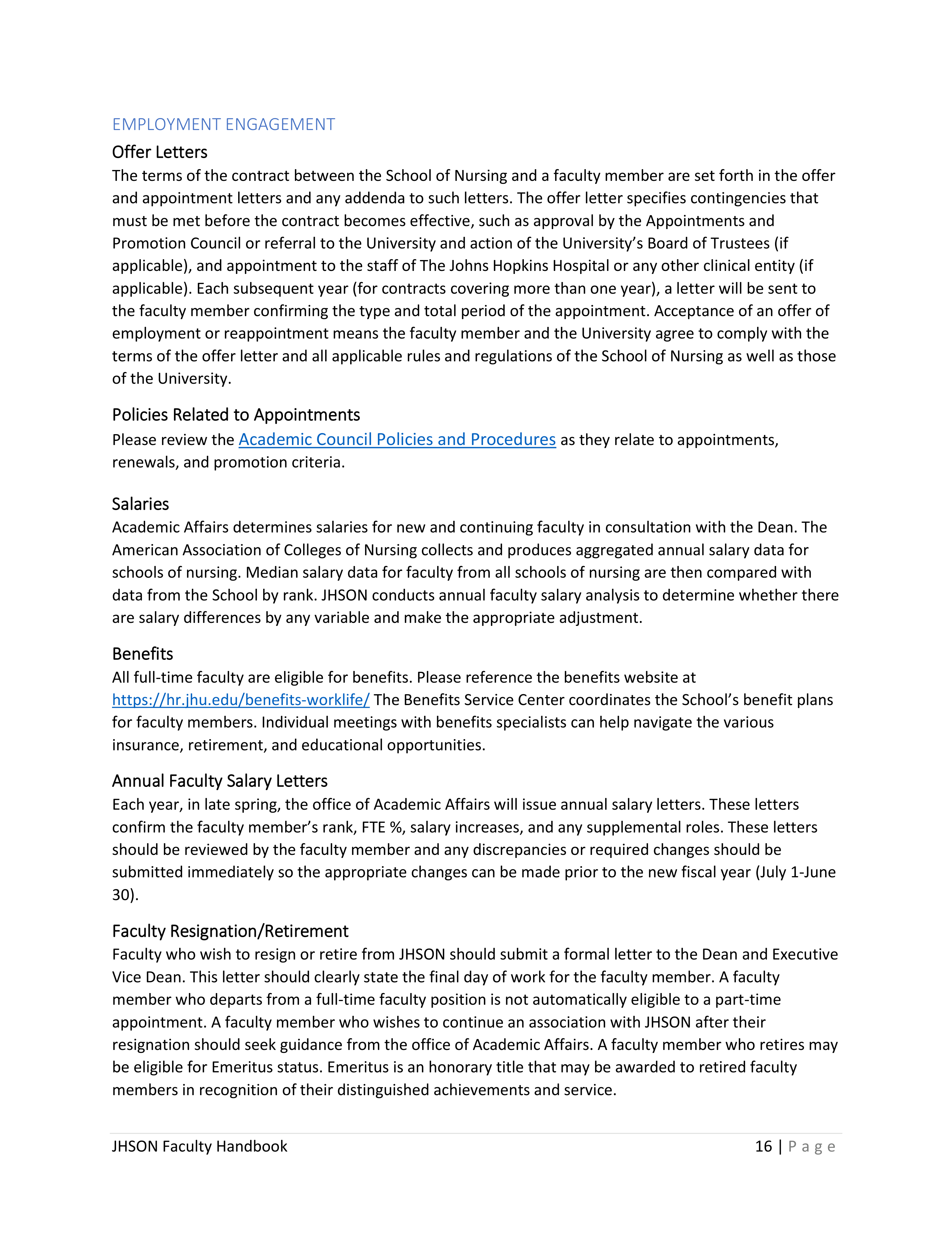 Johns Hopkins University Faculty Handbook — page 17