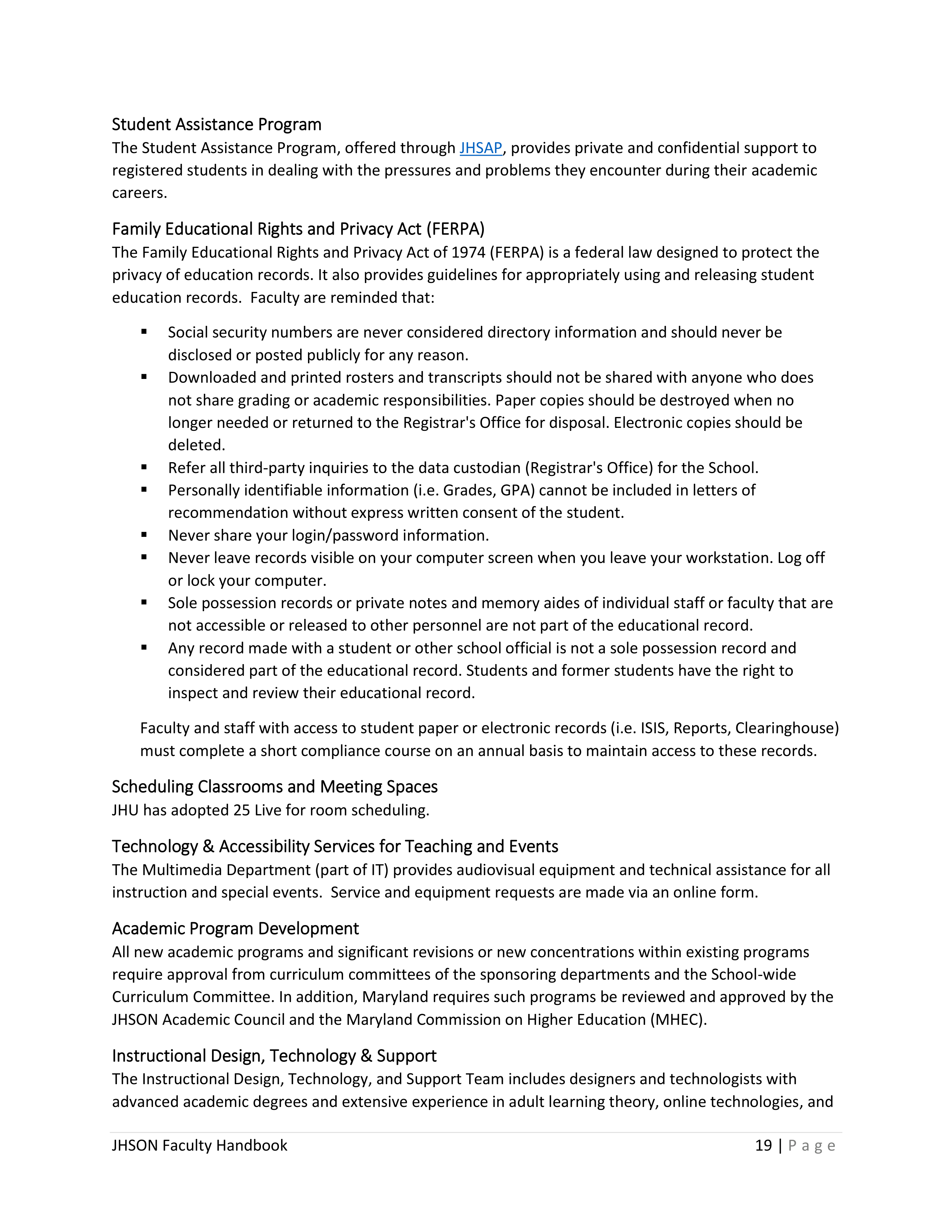 Johns Hopkins University Faculty Handbook — page 20