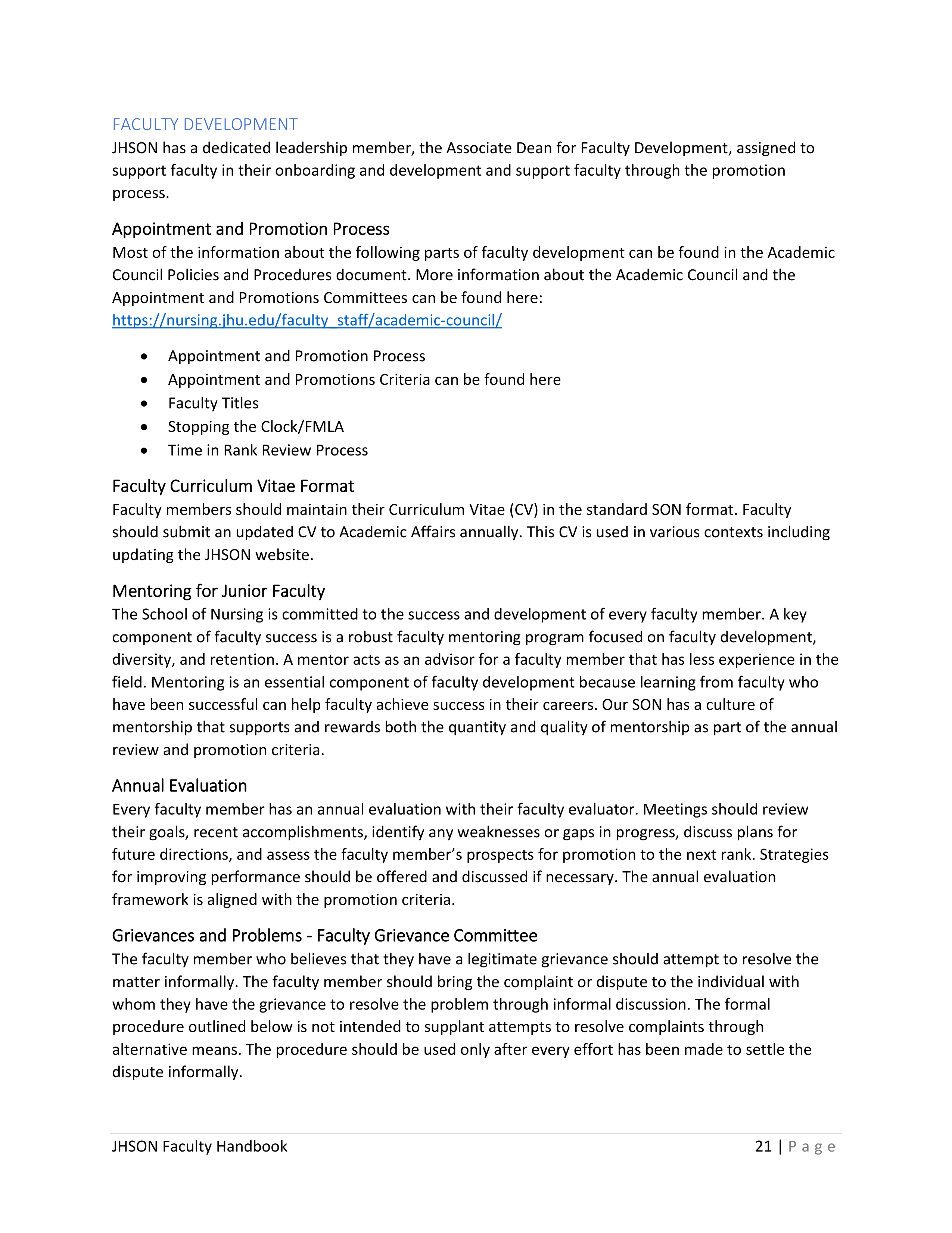 Johns Hopkins University Faculty Handbook — page 22