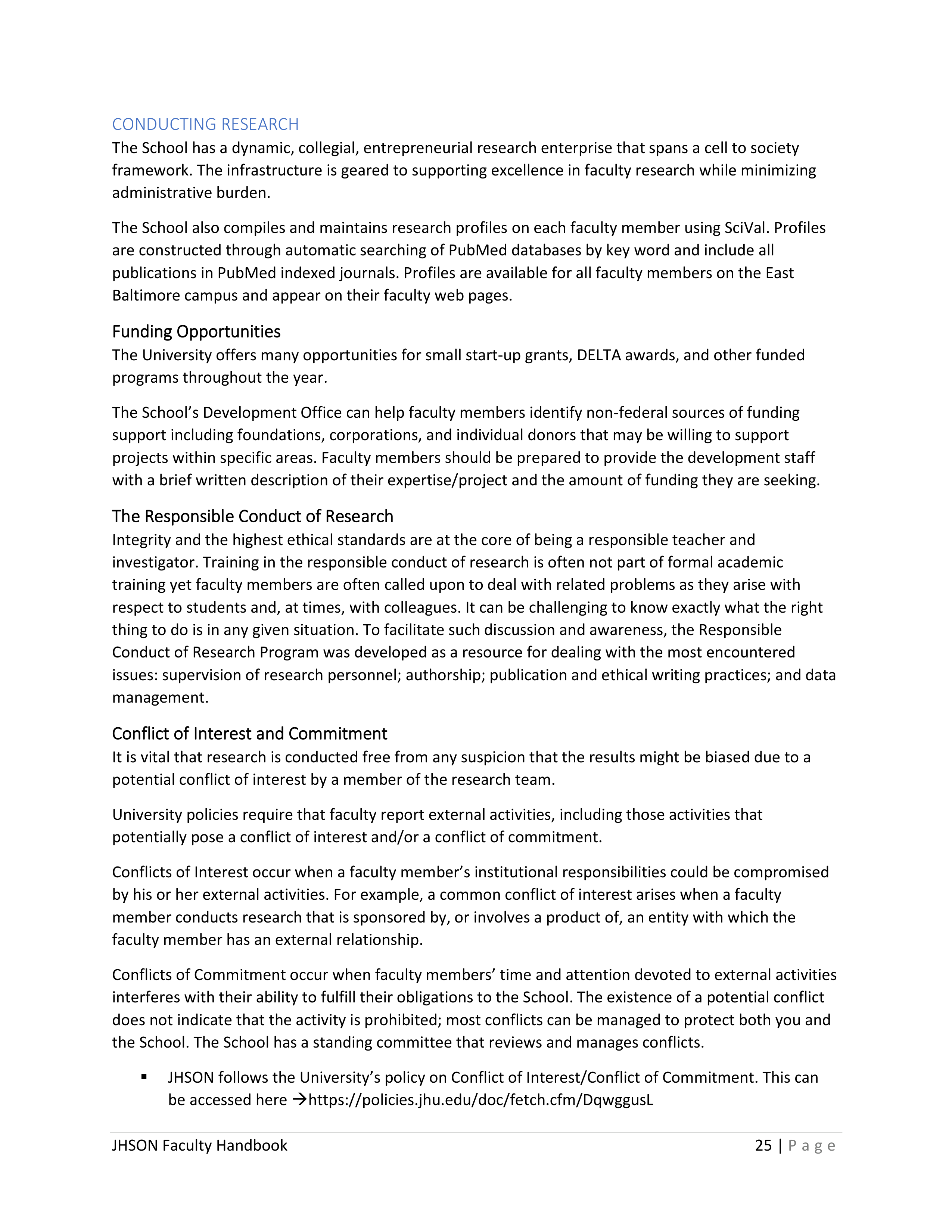 Johns Hopkins University Faculty Handbook — page 26