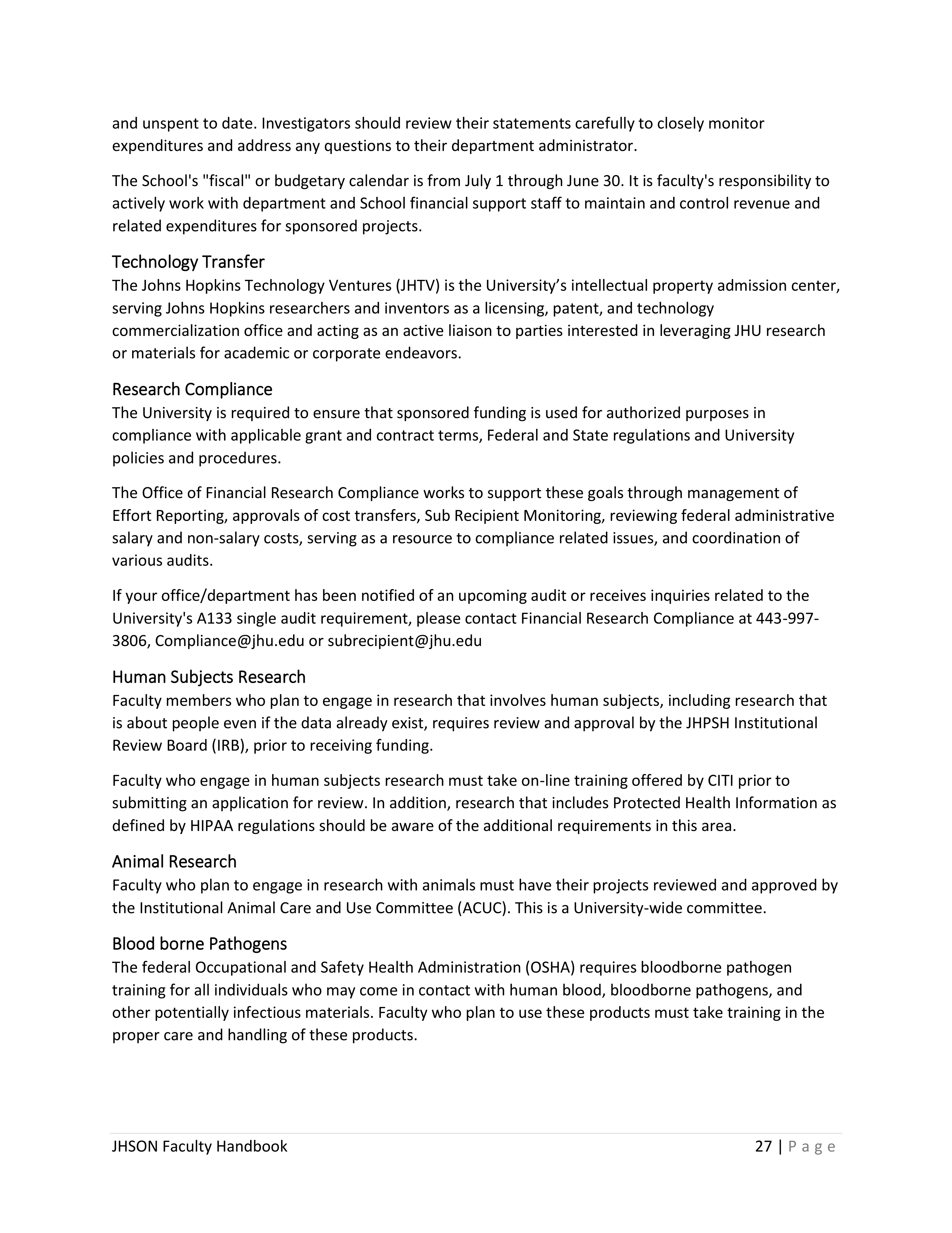 Johns Hopkins University Faculty Handbook — page 28