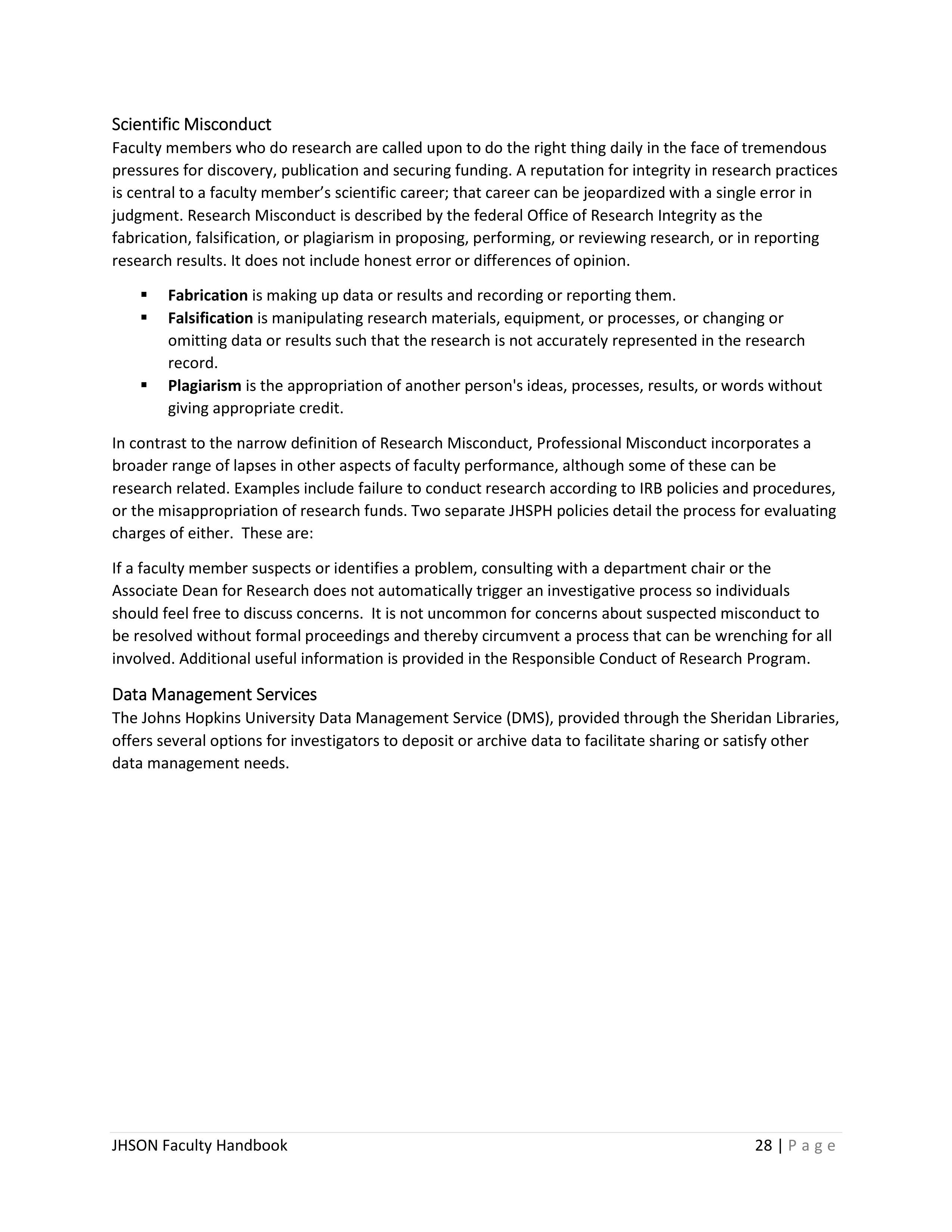 Johns Hopkins University Faculty Handbook — page 29