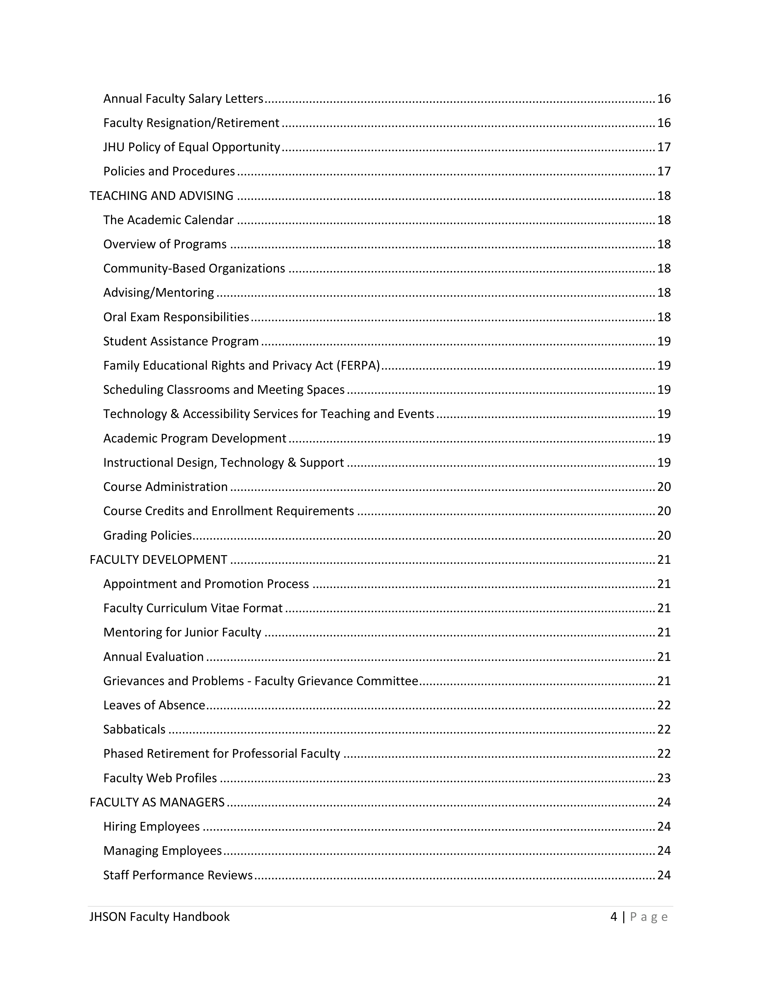 Johns Hopkins University Faculty Handbook — page 5