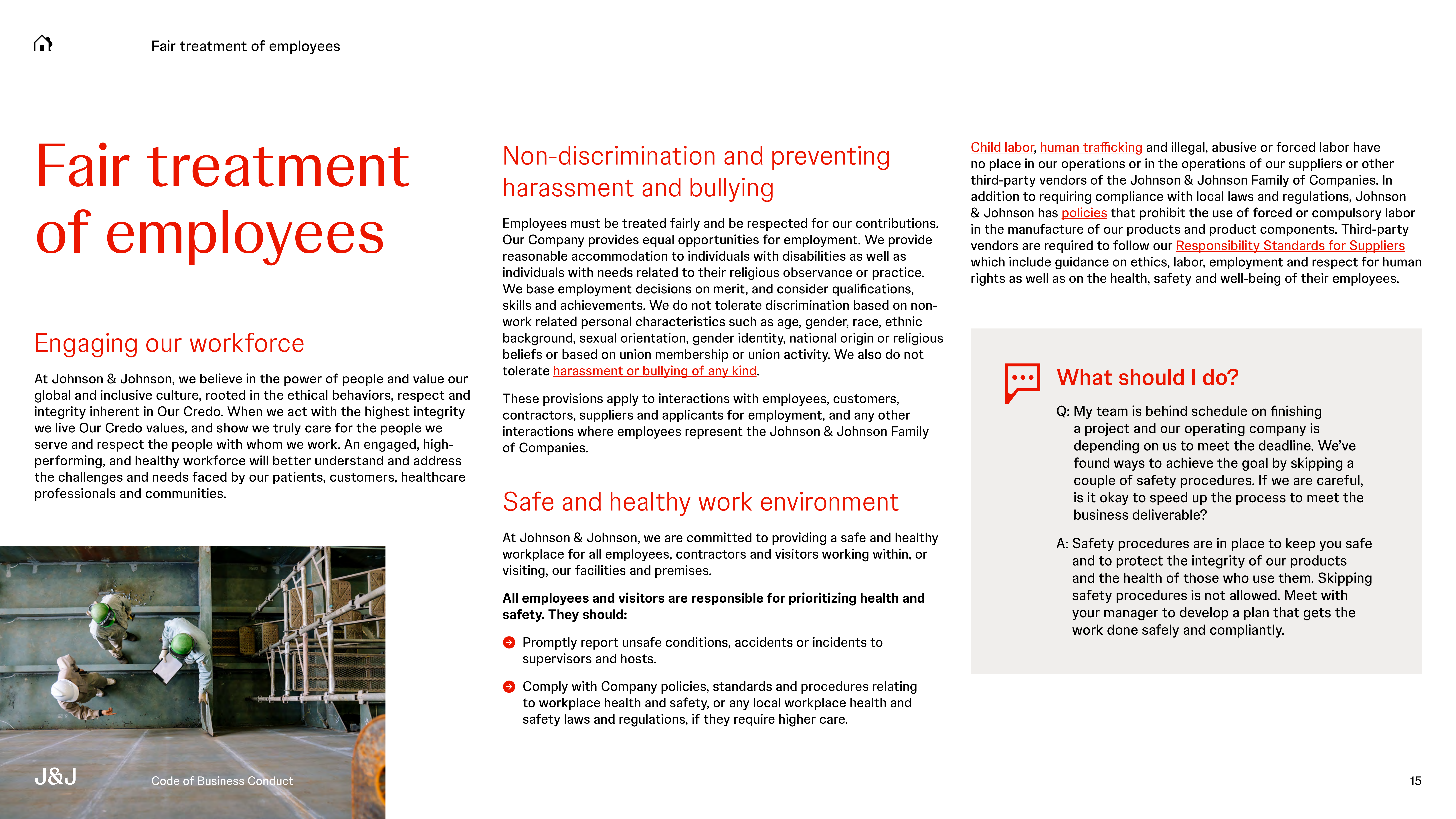 Johnson & Johnson Code of Business Conduct Handbook — page 15