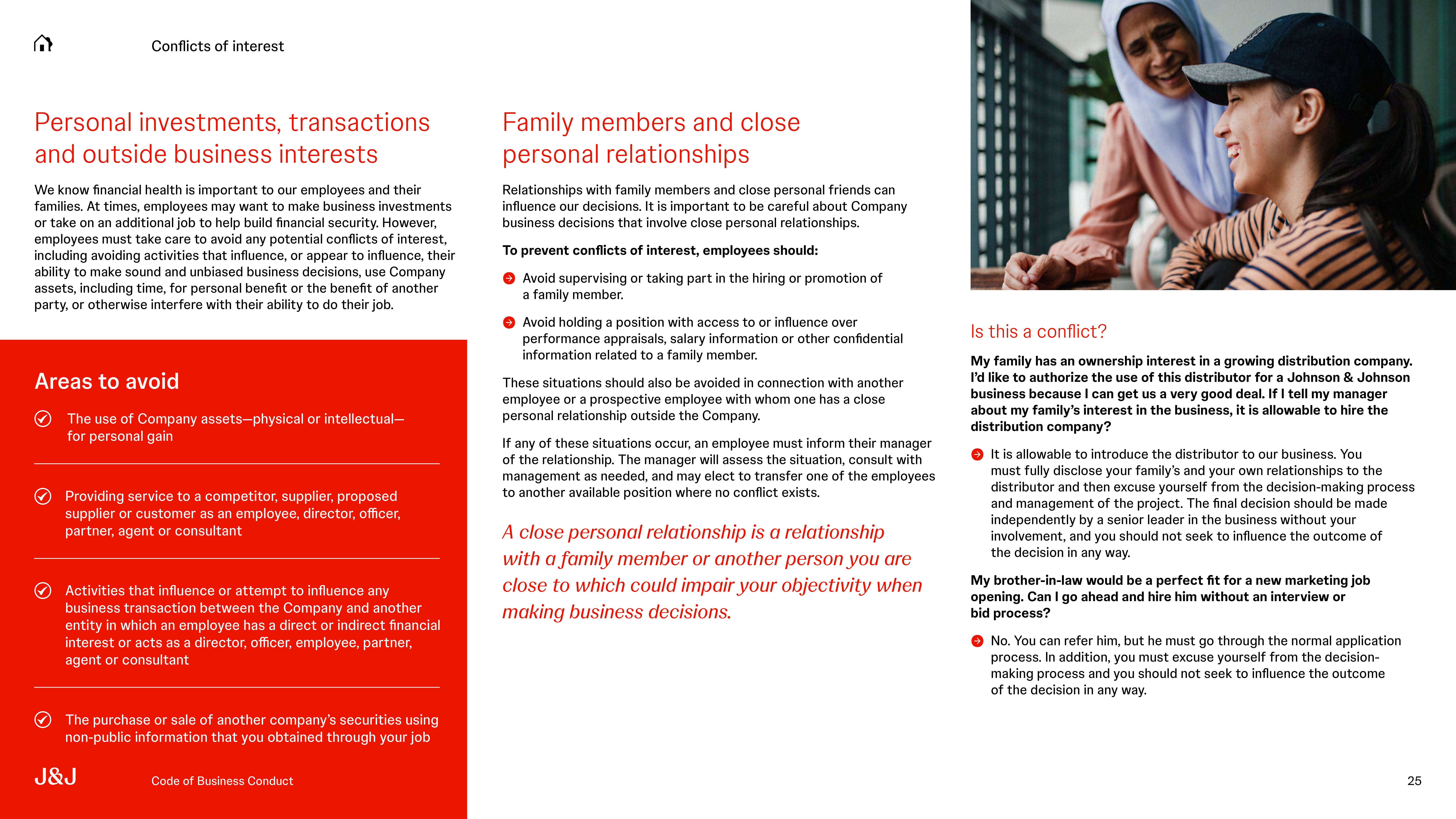 Johnson & Johnson Code of Business Conduct Handbook — page 25