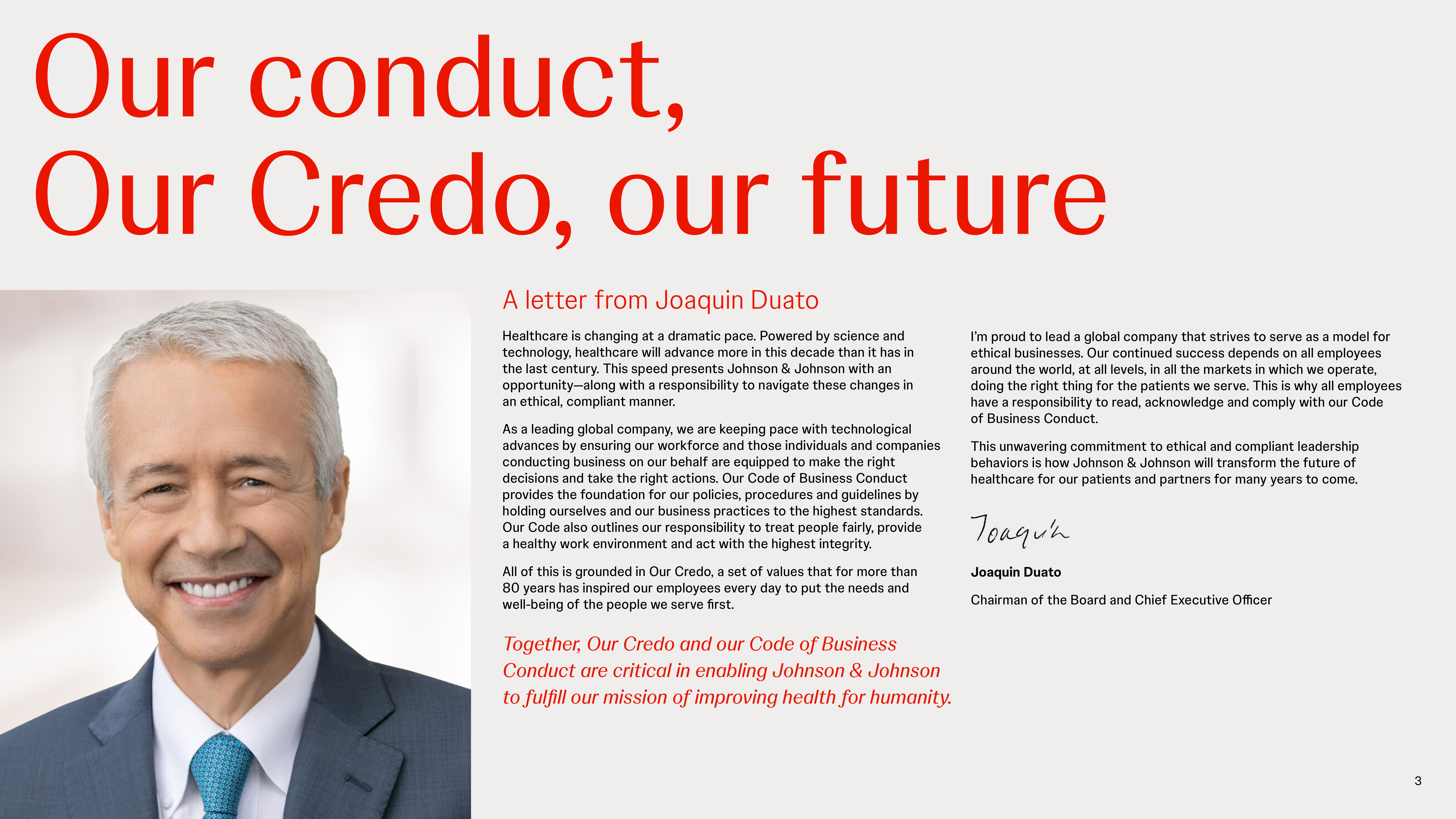 Johnson & Johnson Code of Business Conduct Handbook — page 3