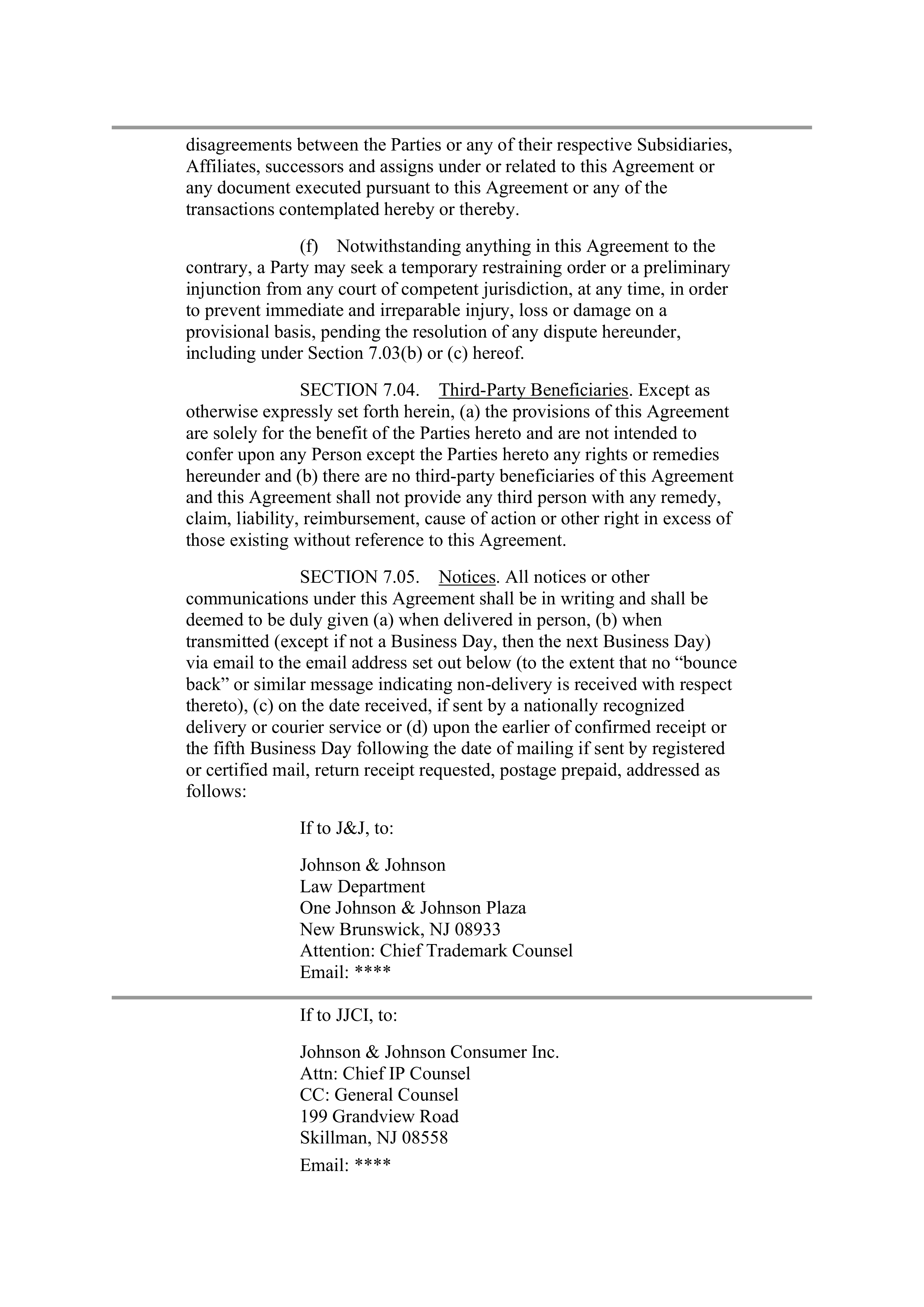 Johnson & Johnson Contract Sales and Service Agreement — page 11
