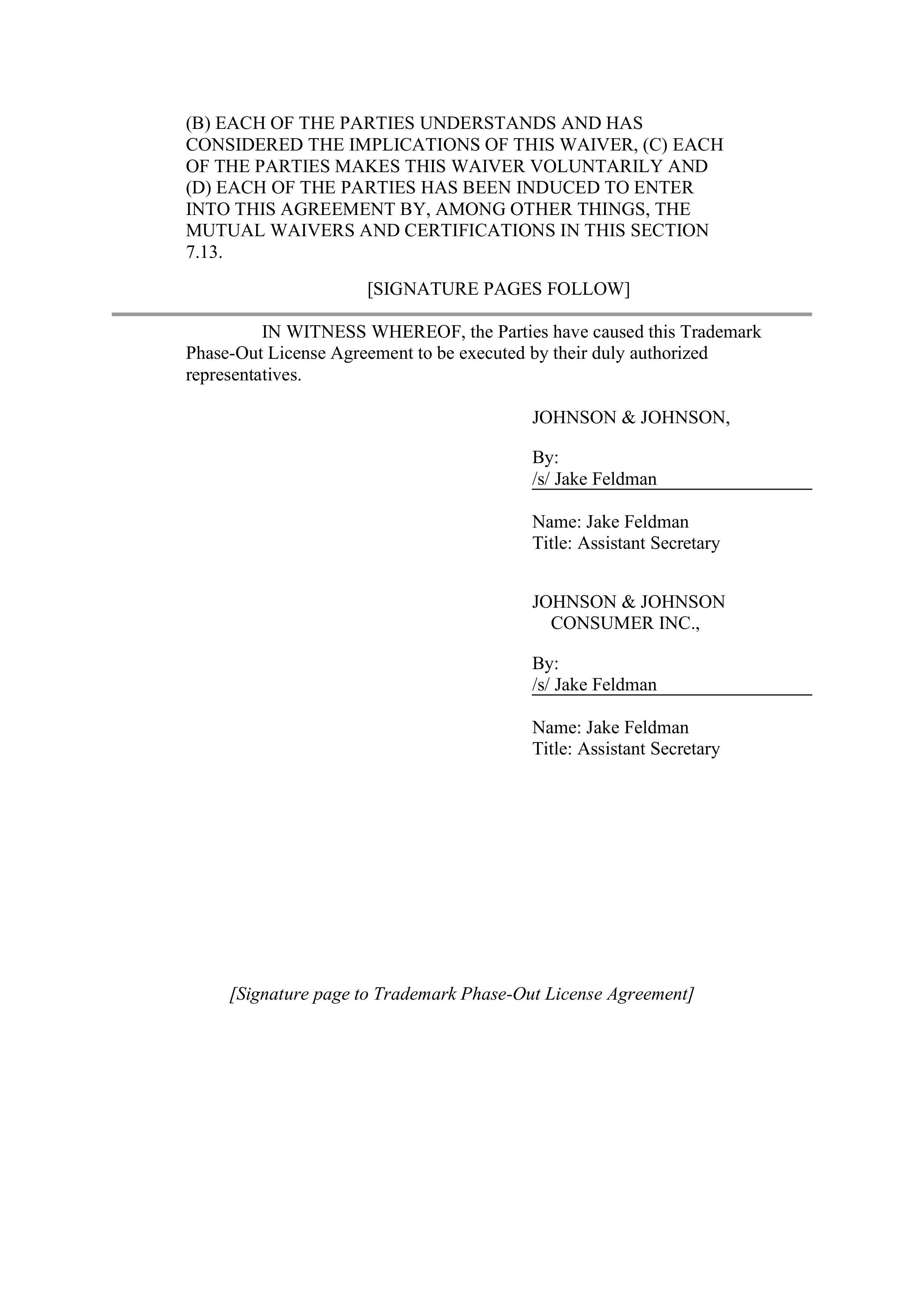 Johnson & Johnson Contract Sales and Service Agreement — page 14