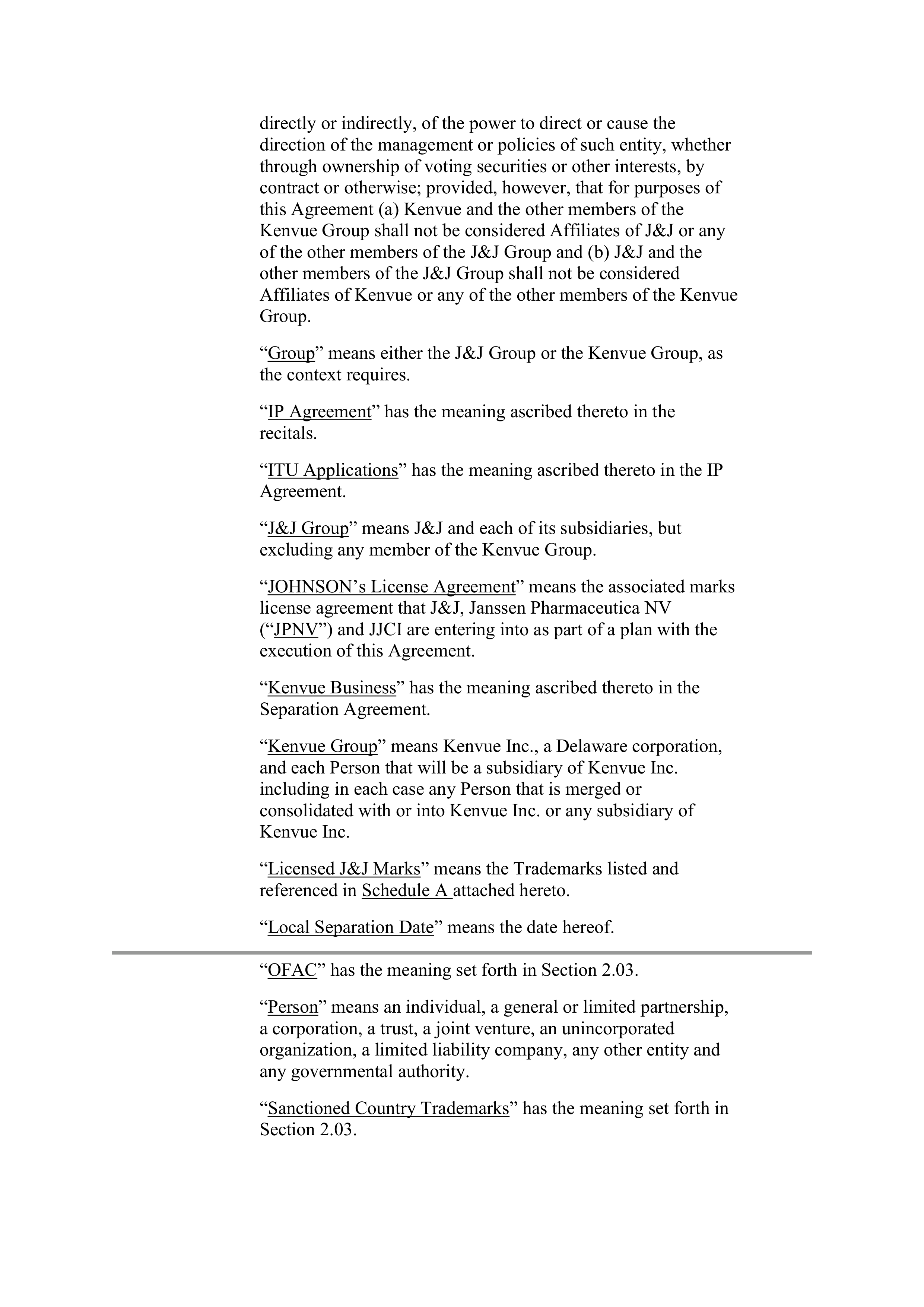 Johnson & Johnson Contract Sales and Service Agreement — page 2
