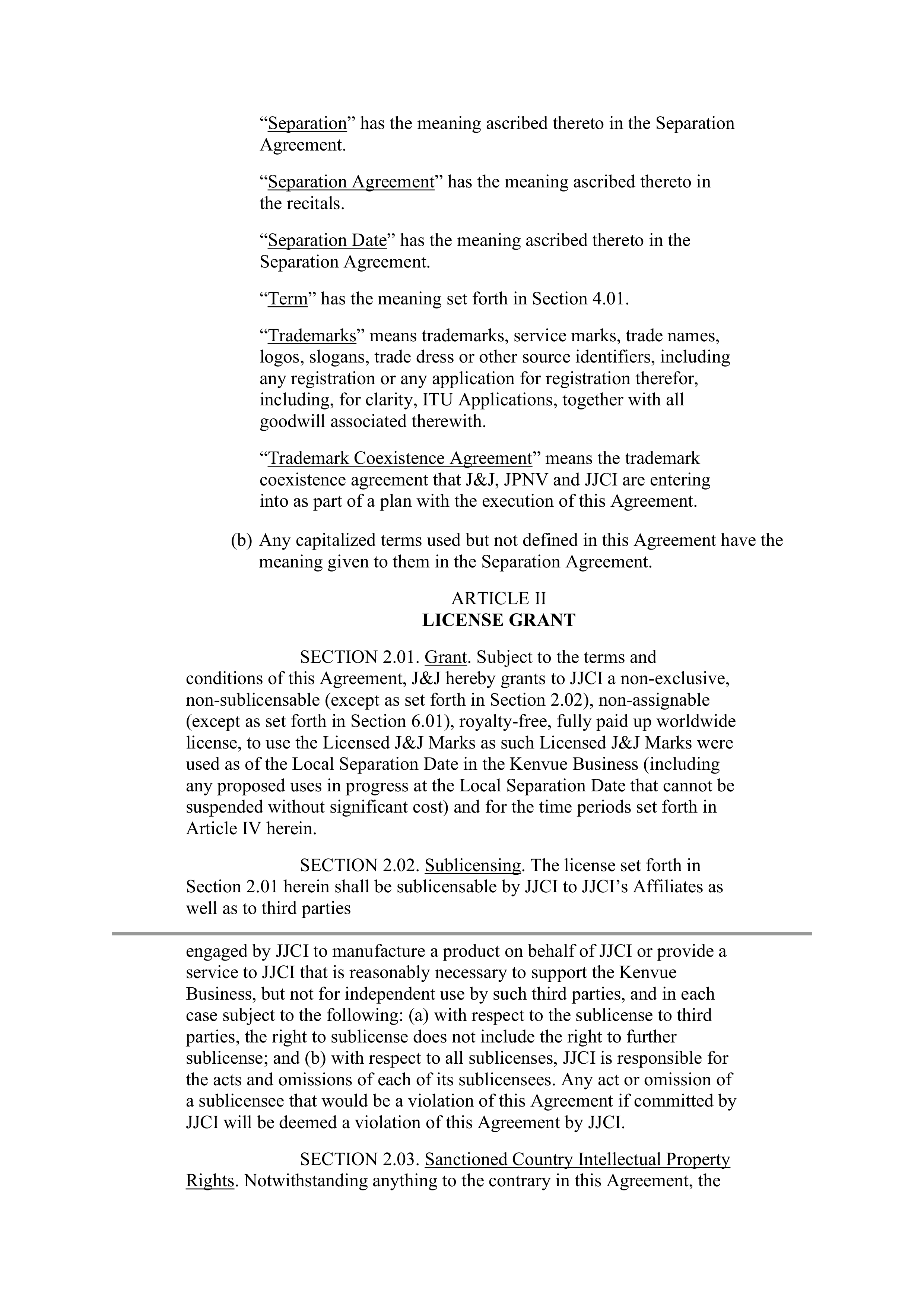 Johnson & Johnson Contract Sales and Service Agreement — page 3