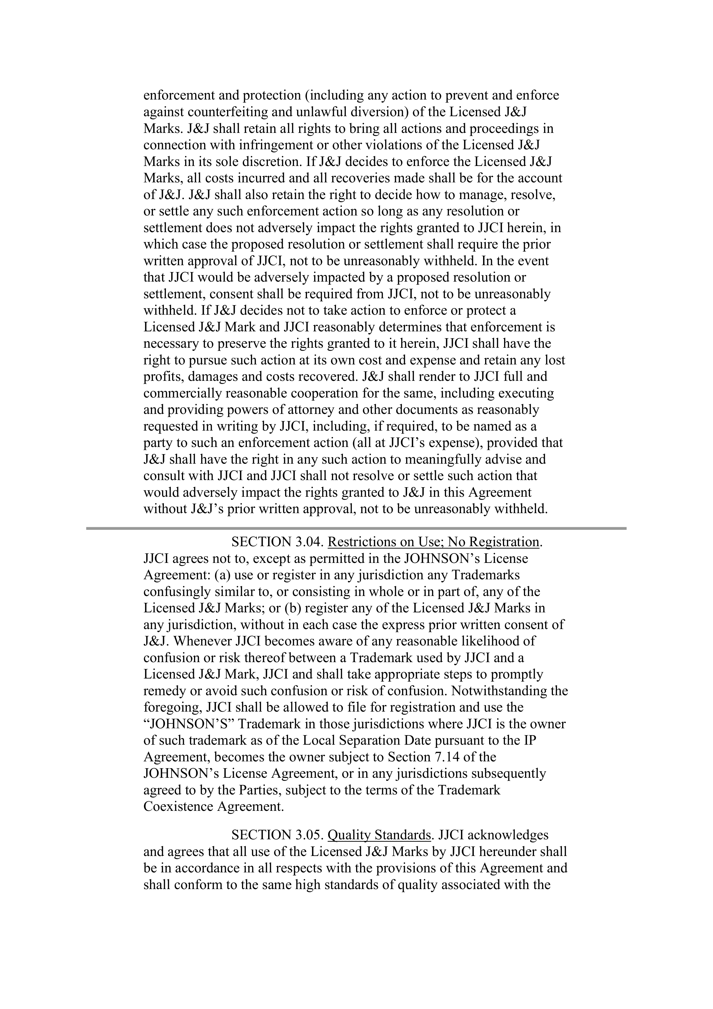 Johnson & Johnson Contract Sales and Service Agreement — page 5