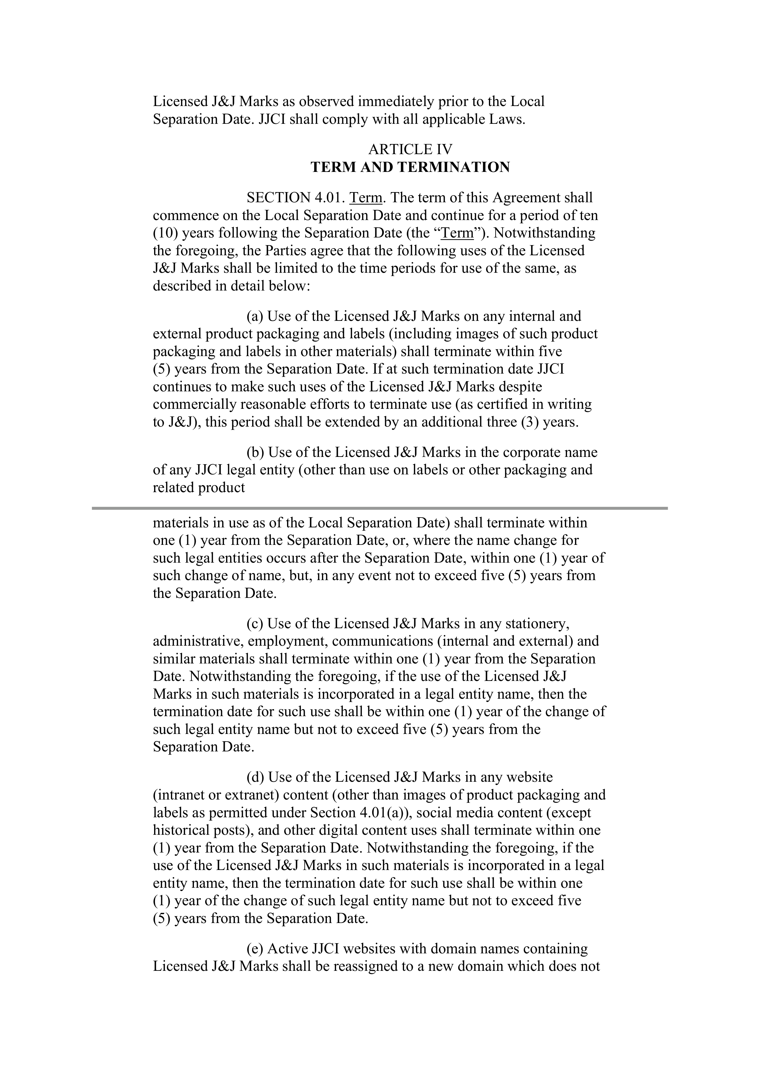 Johnson & Johnson Contract Sales and Service Agreement — page 6