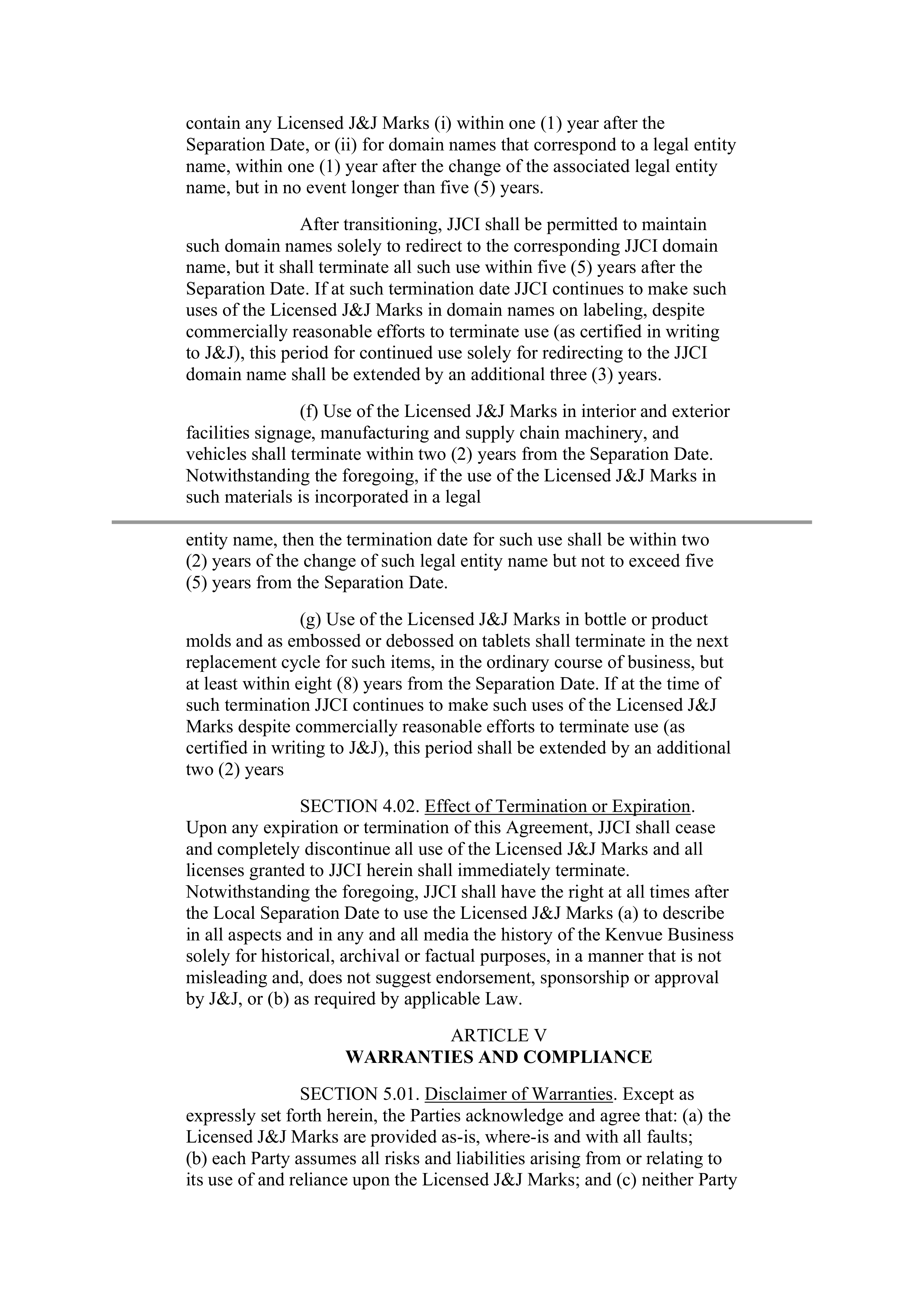 Johnson & Johnson Contract Sales and Service Agreement — page 7