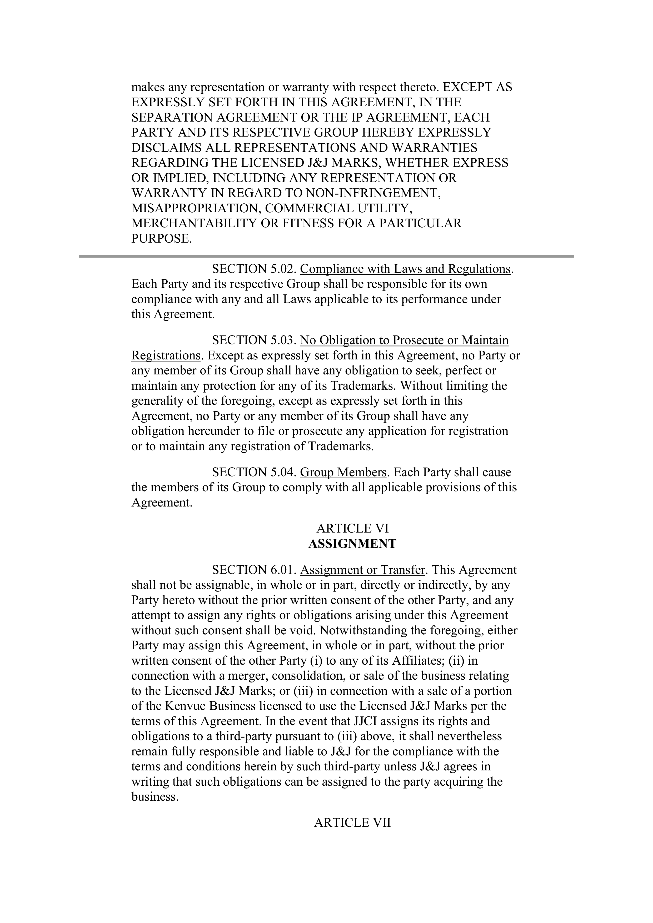 Johnson & Johnson Contract Sales and Service Agreement — page 8
