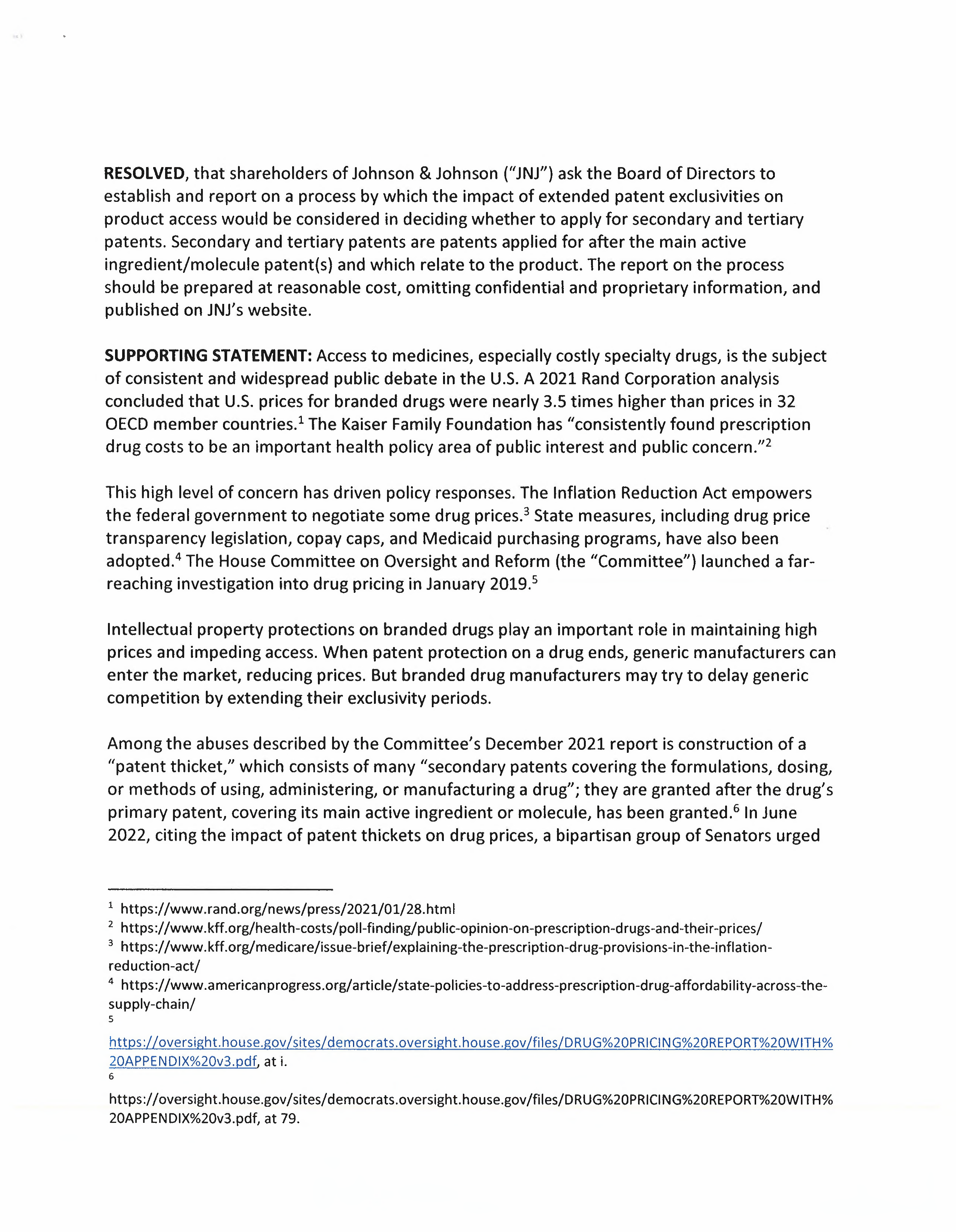 Johnson and Johnson Proposal  — page 12
