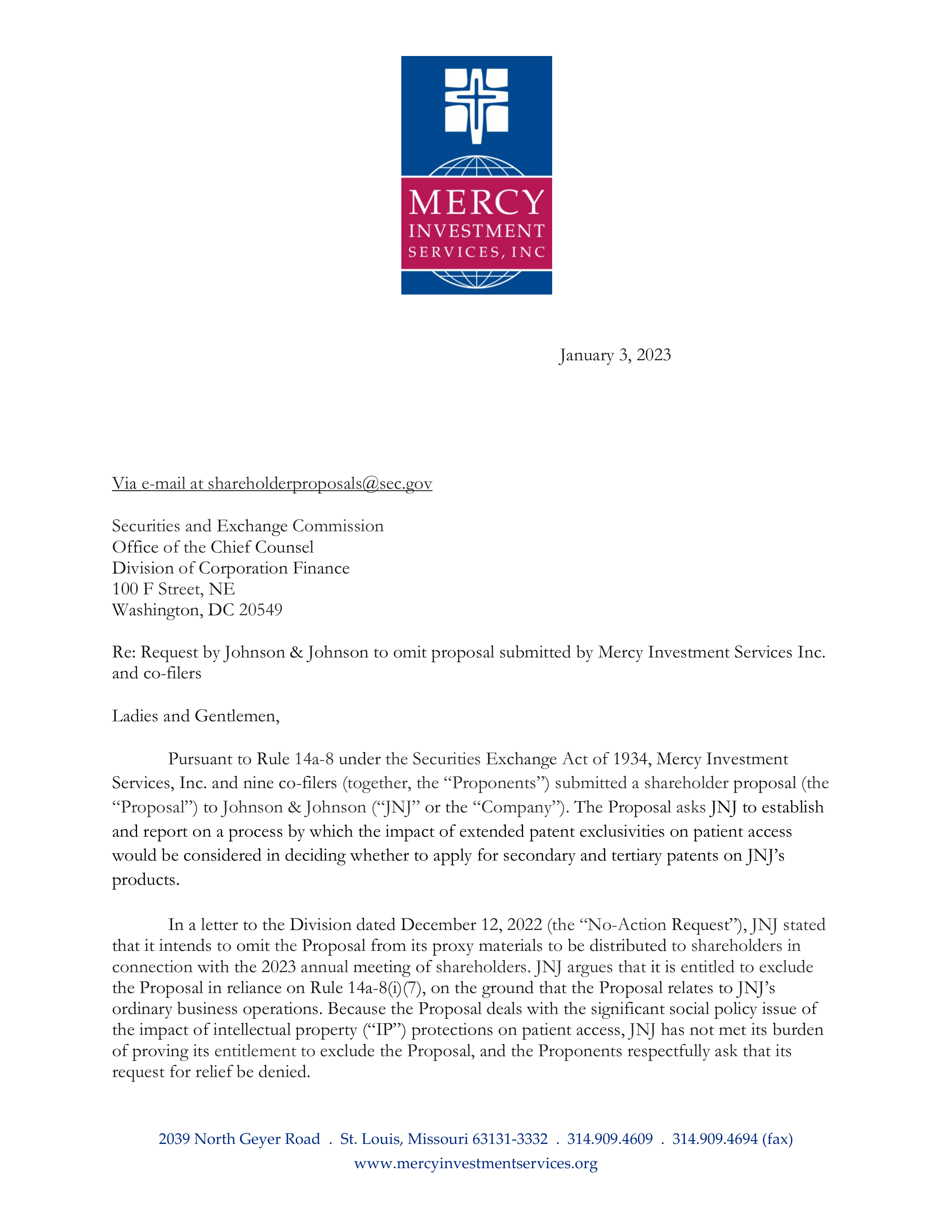 Johnson and Johnson Proposal  — page 14